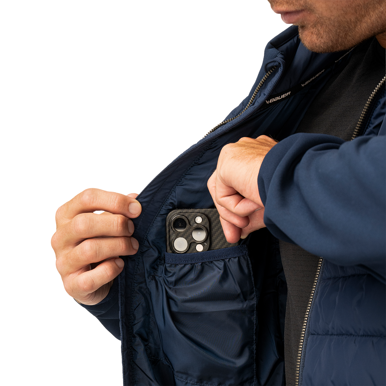 Bunda BAUER S26 TEAM HYBRID JACKET-SR-NAVY (1067327)