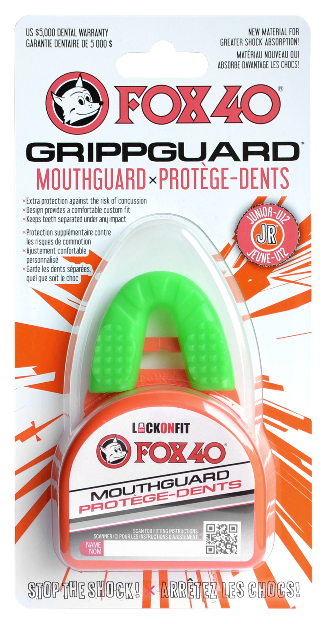 Chránič zubů GRIPPGUARD jr neon