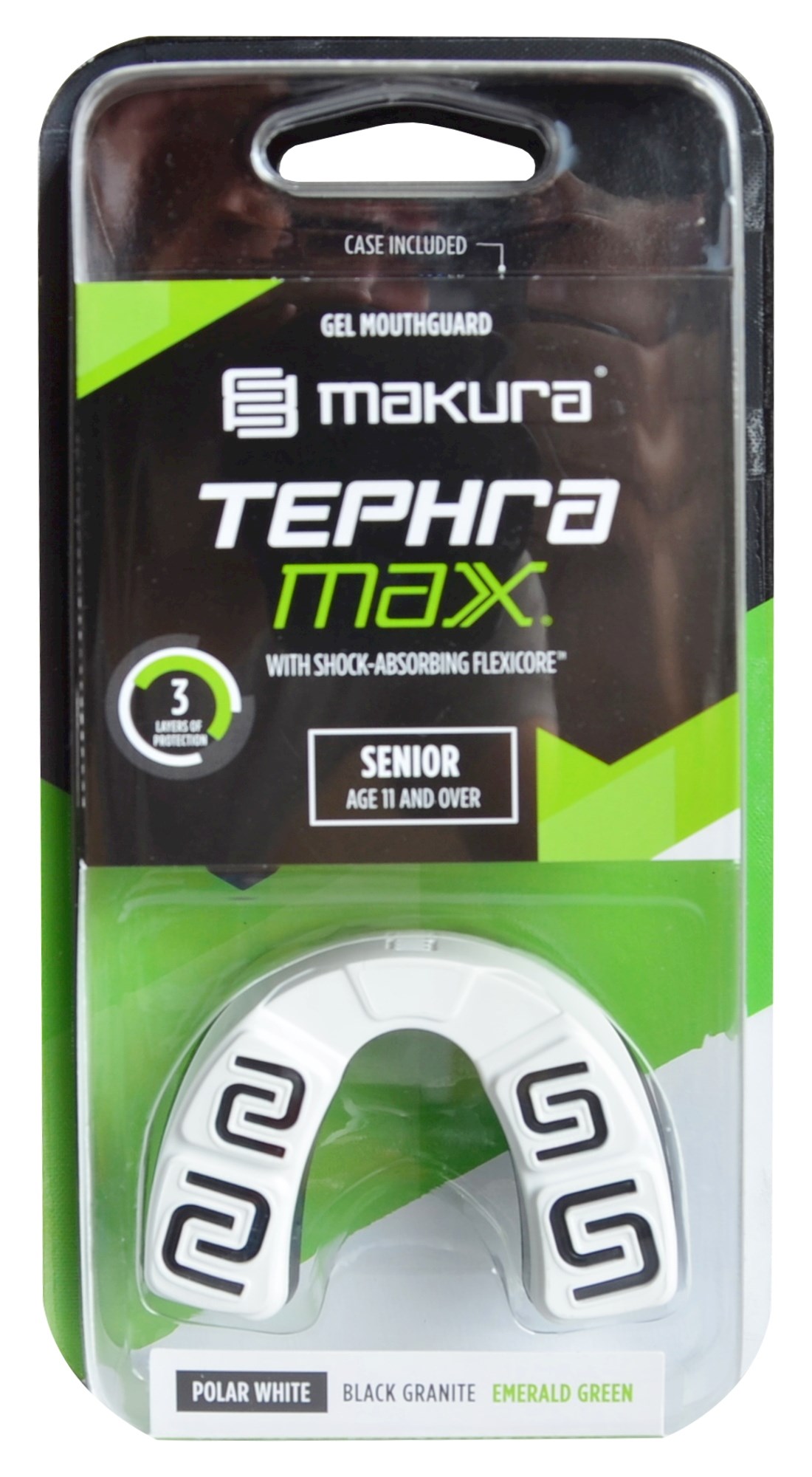 Chránič zubů MAKURA TEPHRA MAX White/Black/Green SR