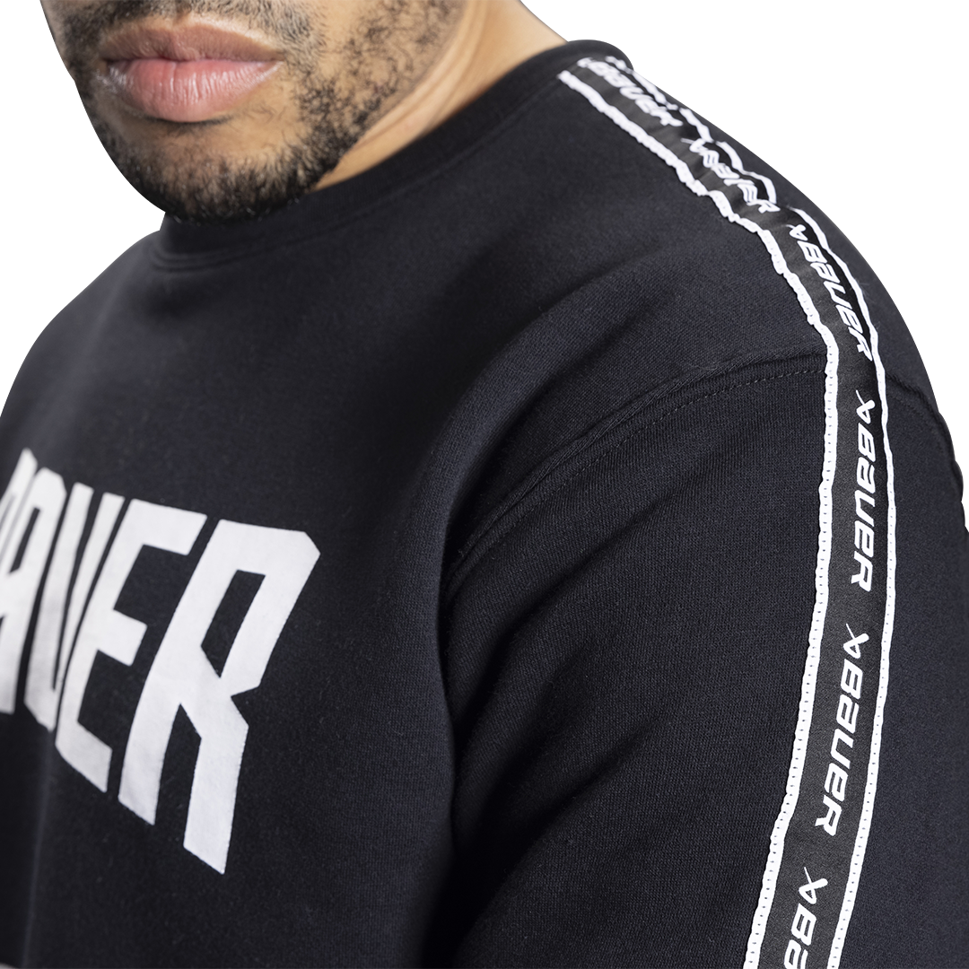 Triko BAUER S22 OVERBRANDED CREW - SR-BLK/GRY (1060352)