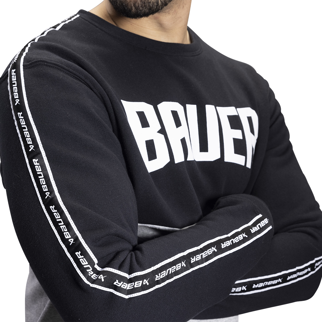 Triko BAUER S22 OVERBRANDED CREW - SR-BLK/GRY (1060352)