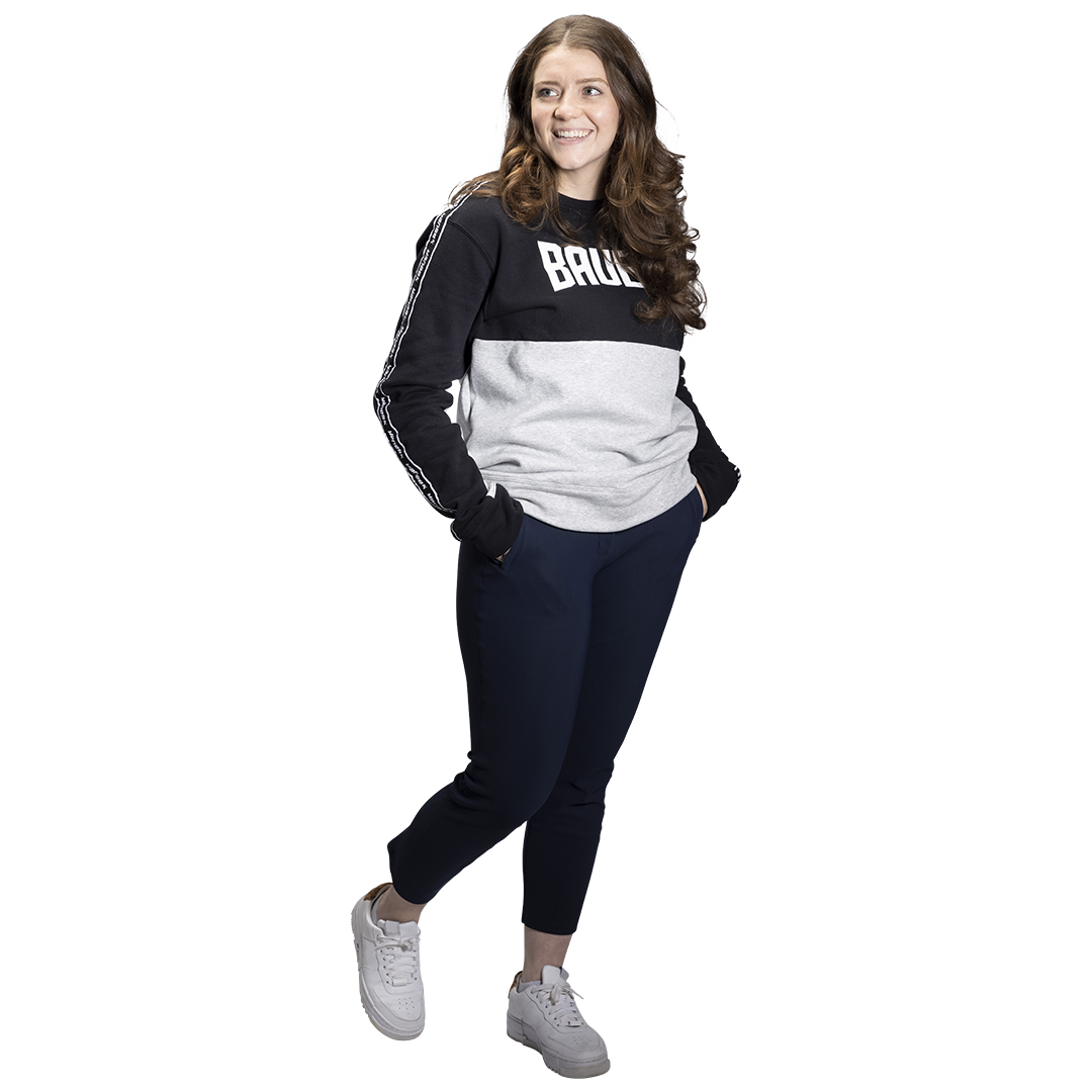 Triko BAUER S22 OVERBRANDED CREW - SR-BLK/GRY (1060352)