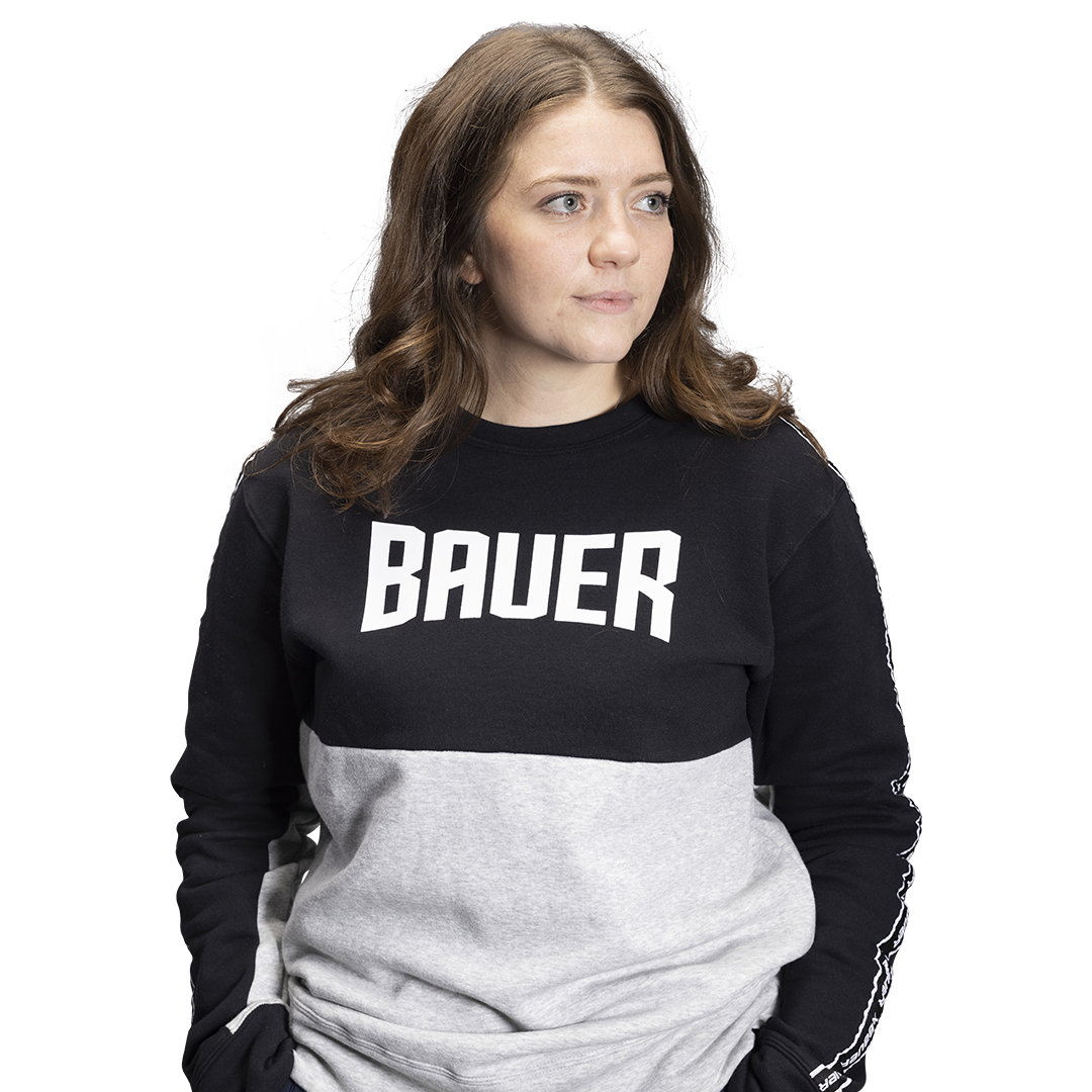 Triko BAUER S22 OVERBRANDED CREW - SR-BLK/GRY (1060352)