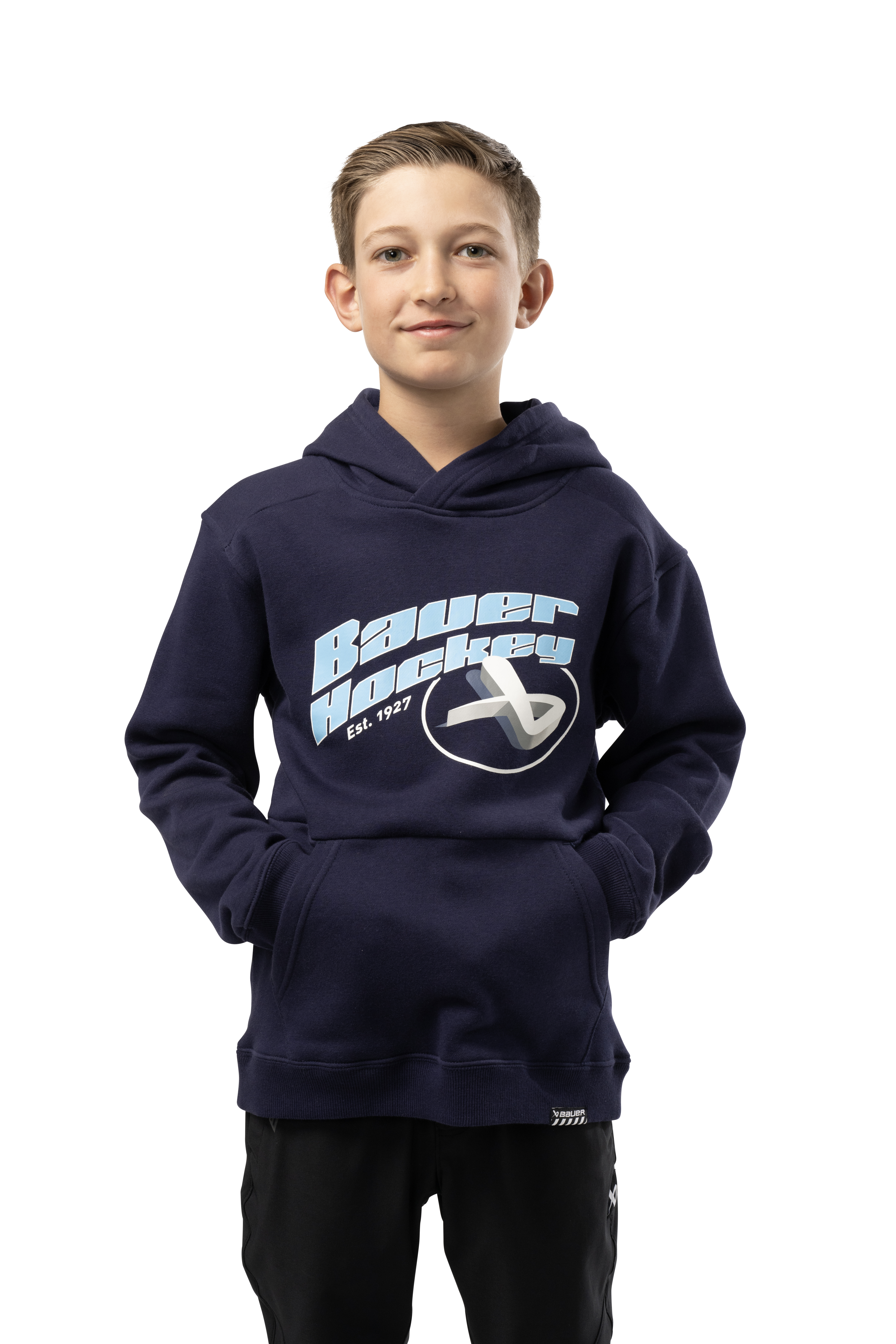 Mikina BAUER S23 ECLIPSE HOODIE-YTH-BLU (1062302)