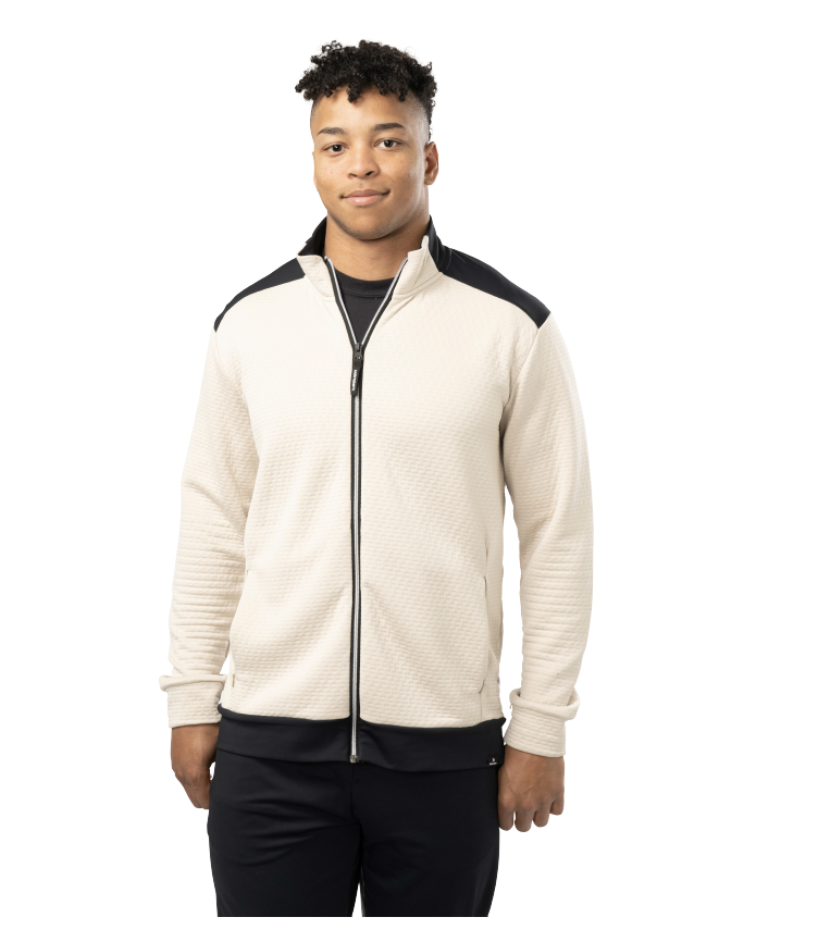 Mikina BAUER S23 FLC TEXTURED FULL ZIP-SR-WHT (1062278)