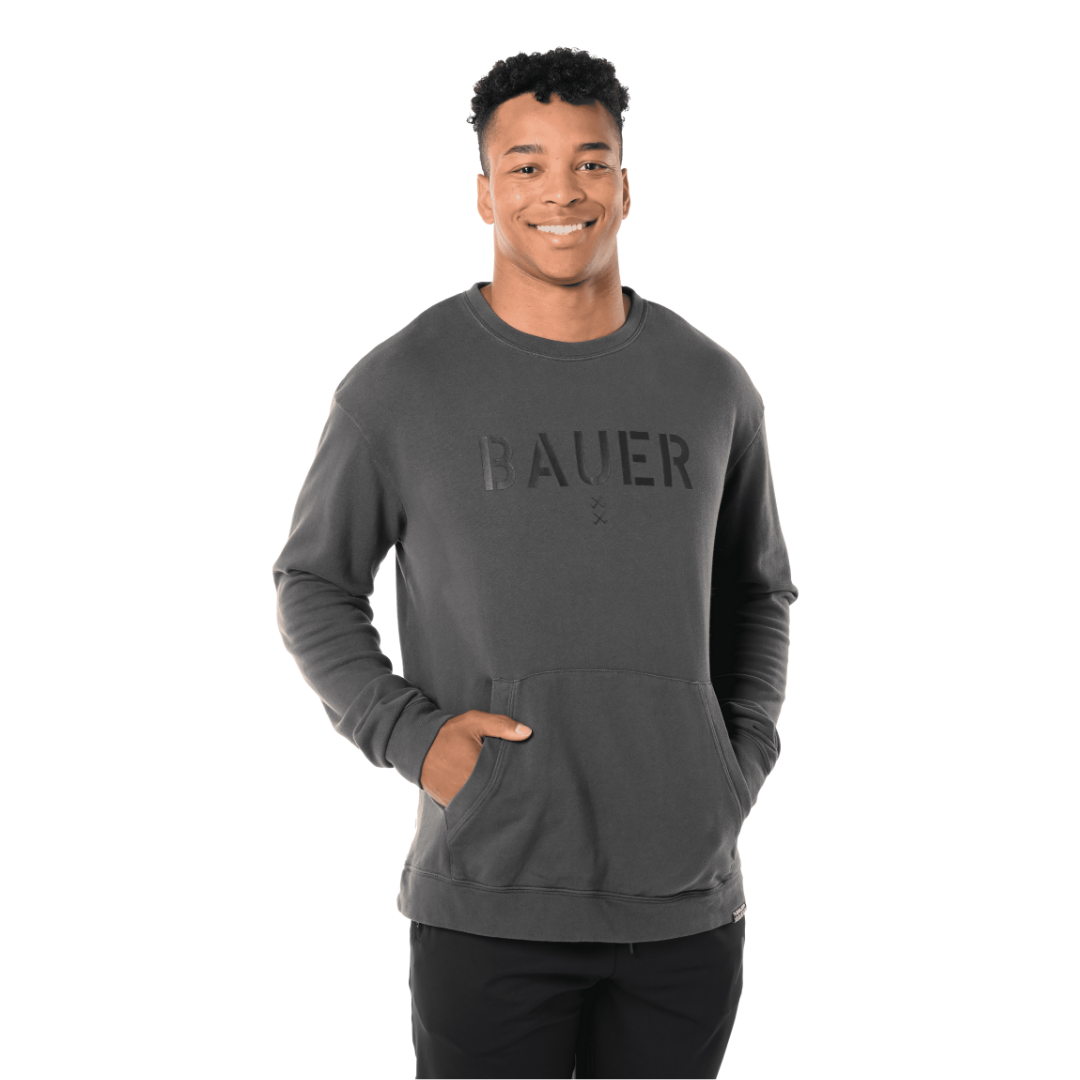 Mikina S23 BAUER FRAGMENT CREW-SR-DK GRY (1061531)