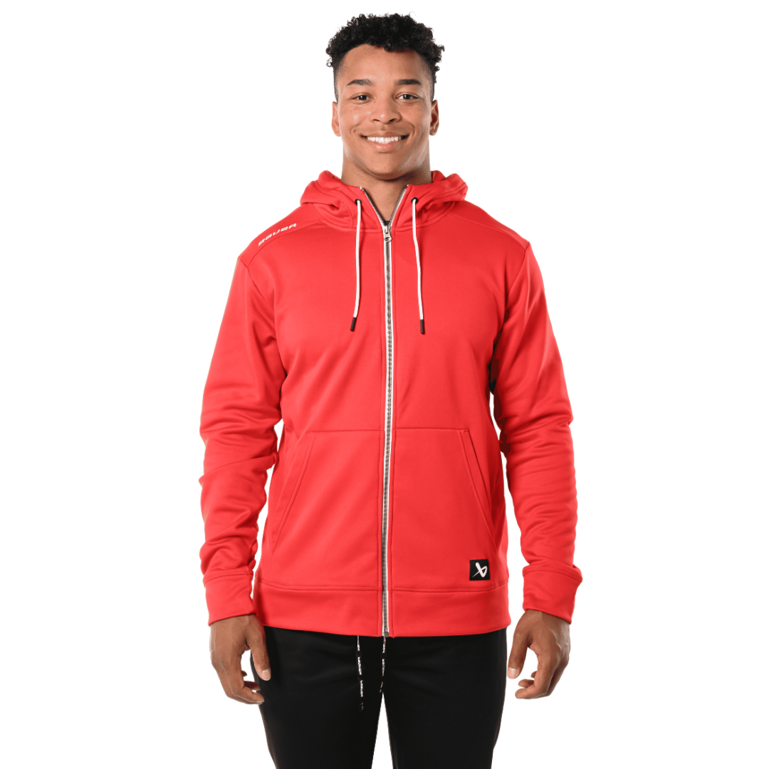 Mikina S23 BAUER TEAM FLEECE ZIP HOODIE-SR-RED (1060783)