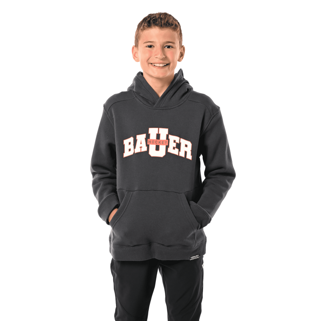 Mikina S23 BAUER UNIVERSITY HOODIE-YTH-DK GRY (1061538)