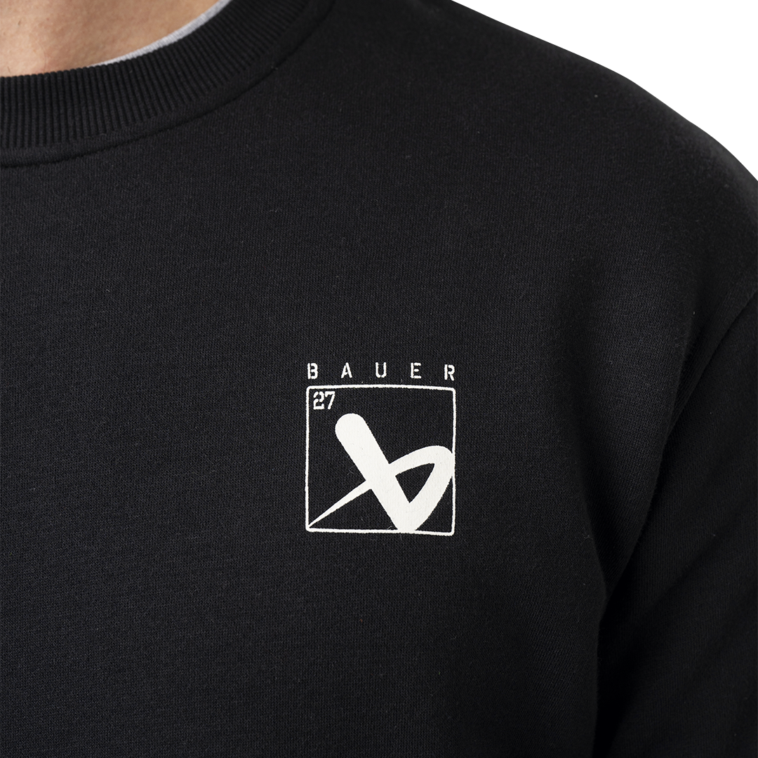 Mikina BAUER S24 QUILTED CREW-SR-BLK (1064089)