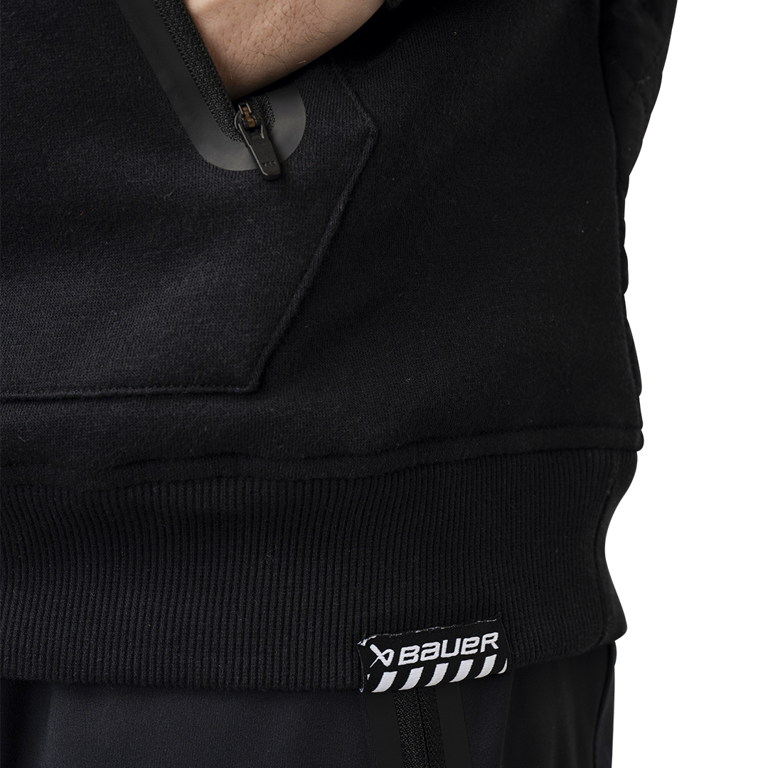 Mikina BAUER S24 QUILTED CREW-SR-BLK (1064089)