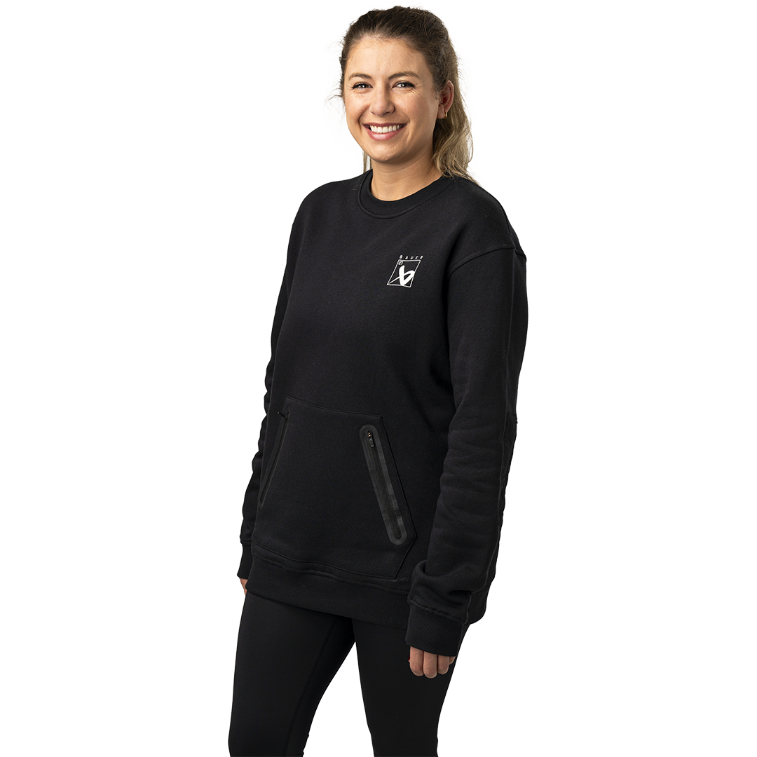 Mikina BAUER S24 QUILTED CREW-SR-BLK (1064089)