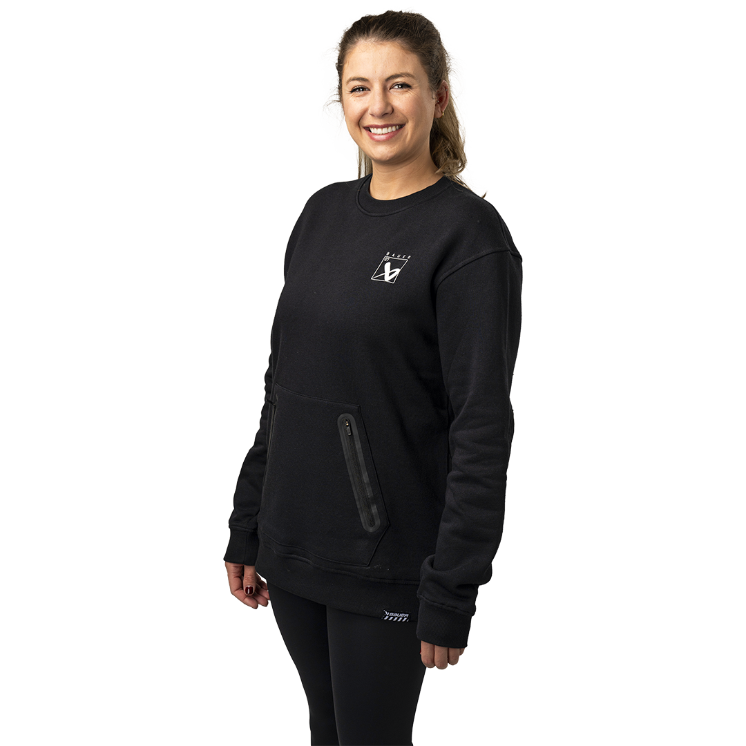 Mikina BAUER S24 QUILTED CREW-SR-BLK (1064089)