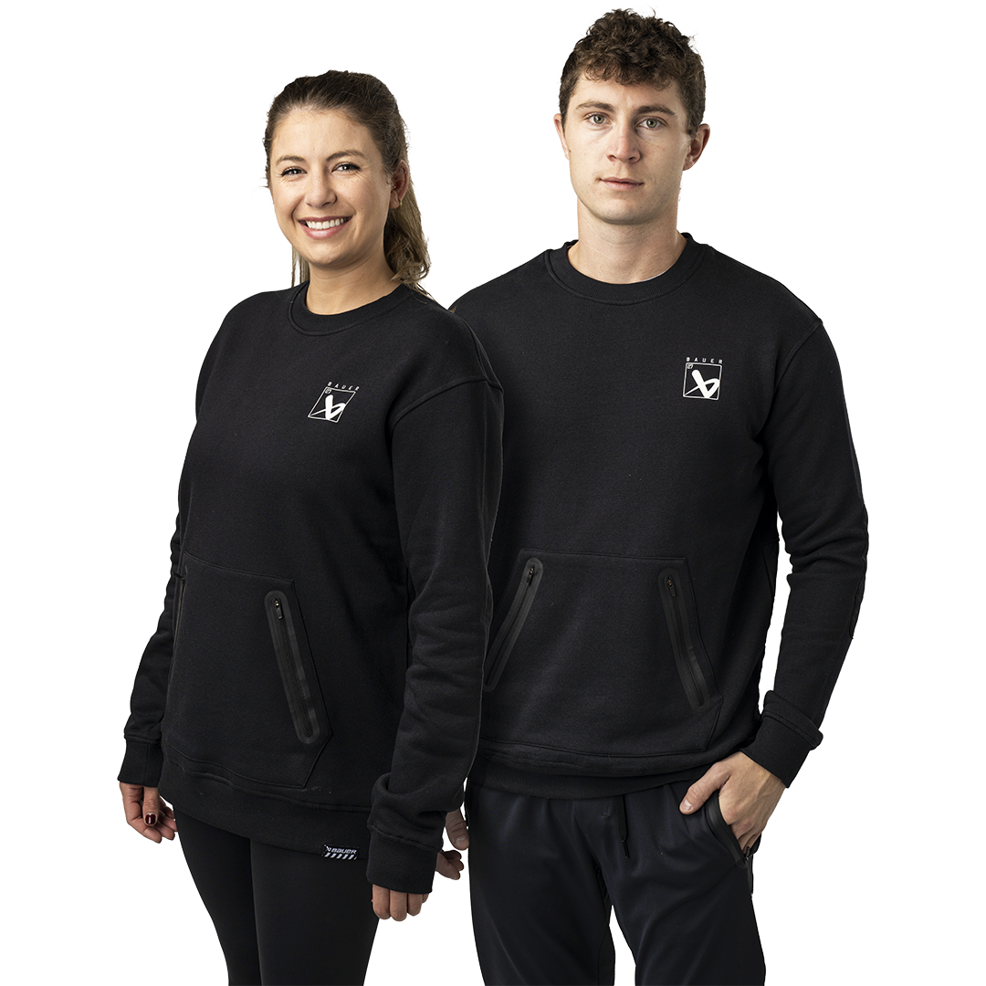 Mikina BAUER S24 QUILTED CREW-SR-BLK (1064089)