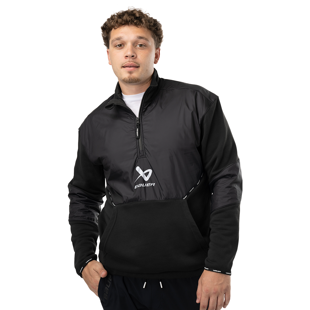 Mikina BAUER S24 TEAM 1/2 ZIP PULLOVER-SR-BLK (1063247)