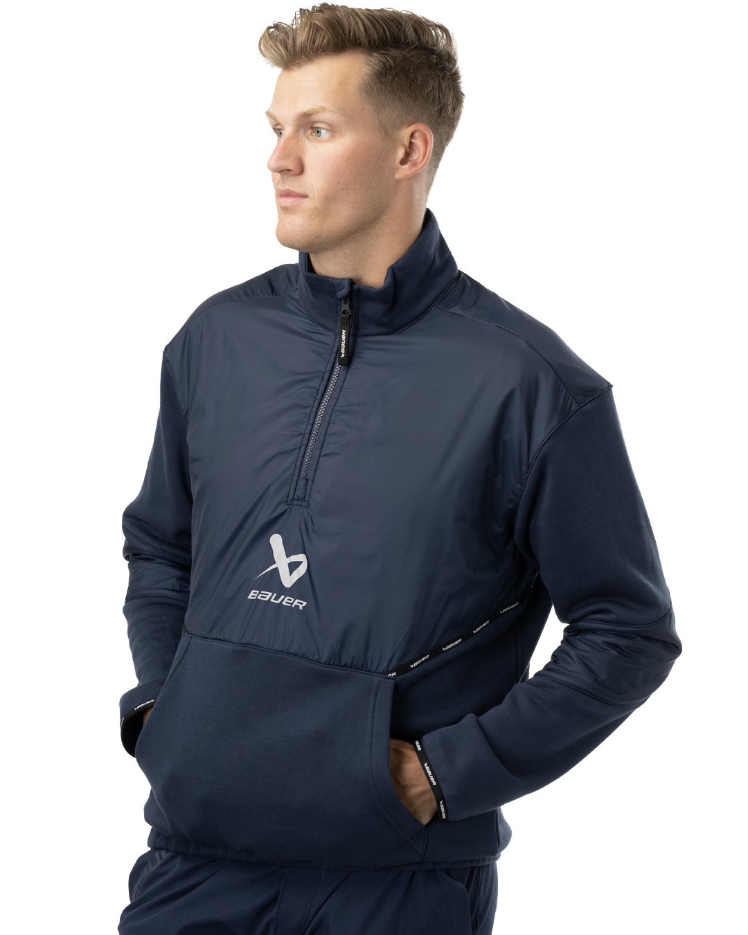 Mikina BAUER S24 TEAM 1/2 ZIP PULLOVER-SR-NAV (1063248)