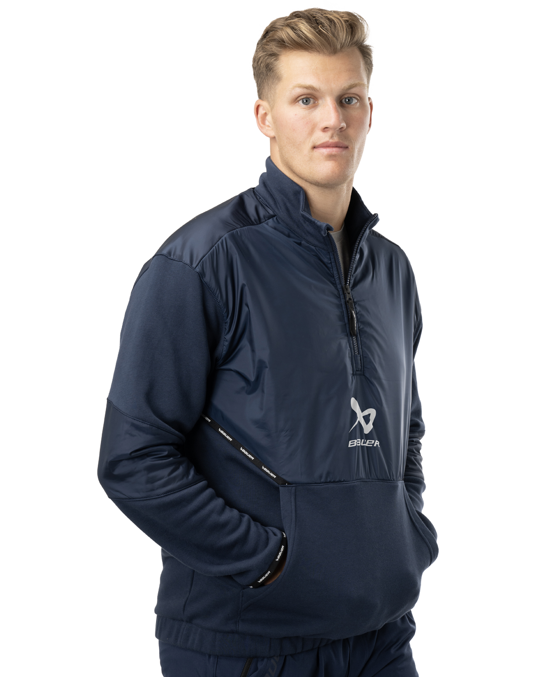 Mikina BAUER S24 TEAM 1/2 ZIP PULLOVER-SR-NAV (1063248)