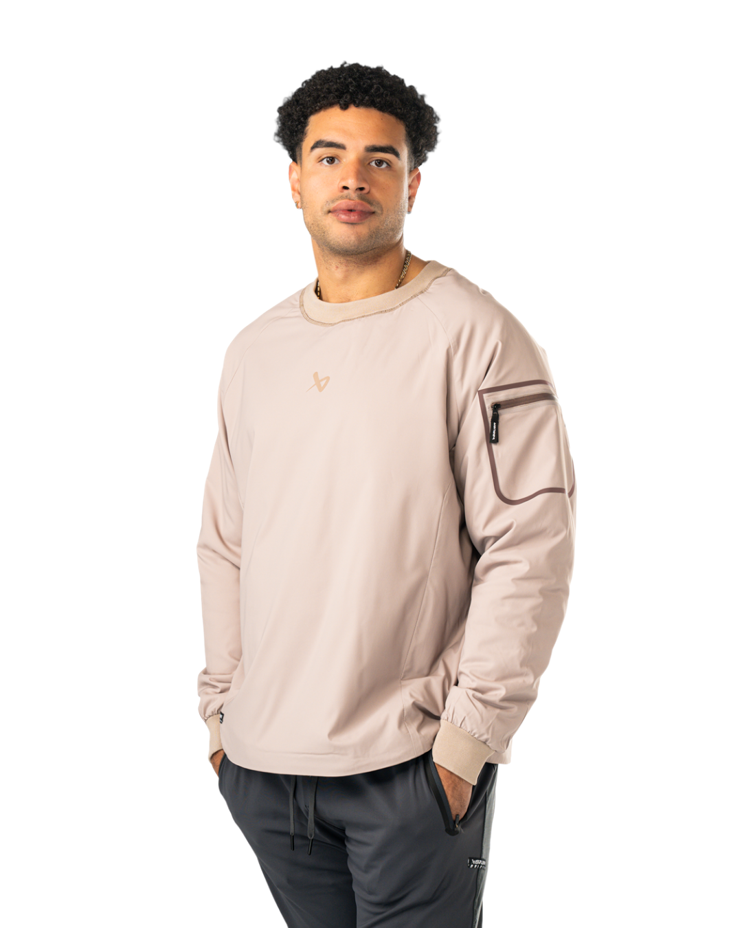 Mikina BAUER S25 FILLED CREWNECK-SR-LT TAUPE (1065847)