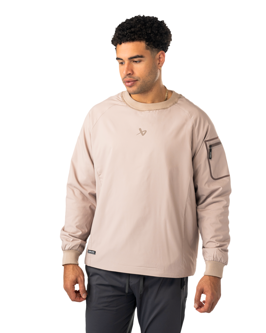 Mikina BAUER S25 FILLED CREWNECK-SR-LT TAUPE (1065847)