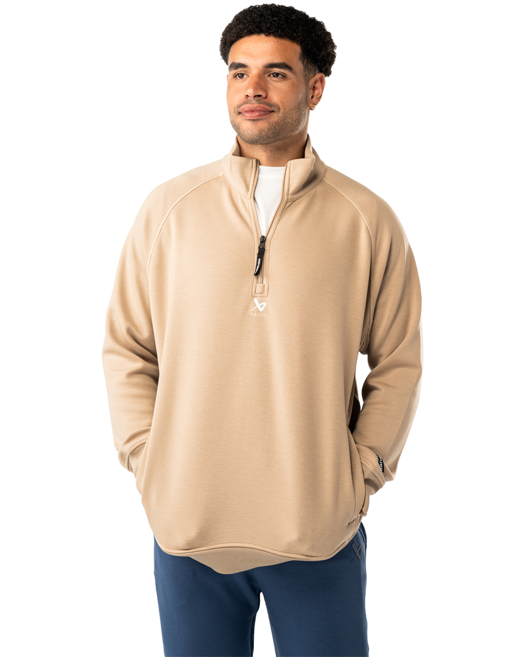 Mikina BAUER S25 FLC 1/4 ZIP-SR-DESERT (1065096)
