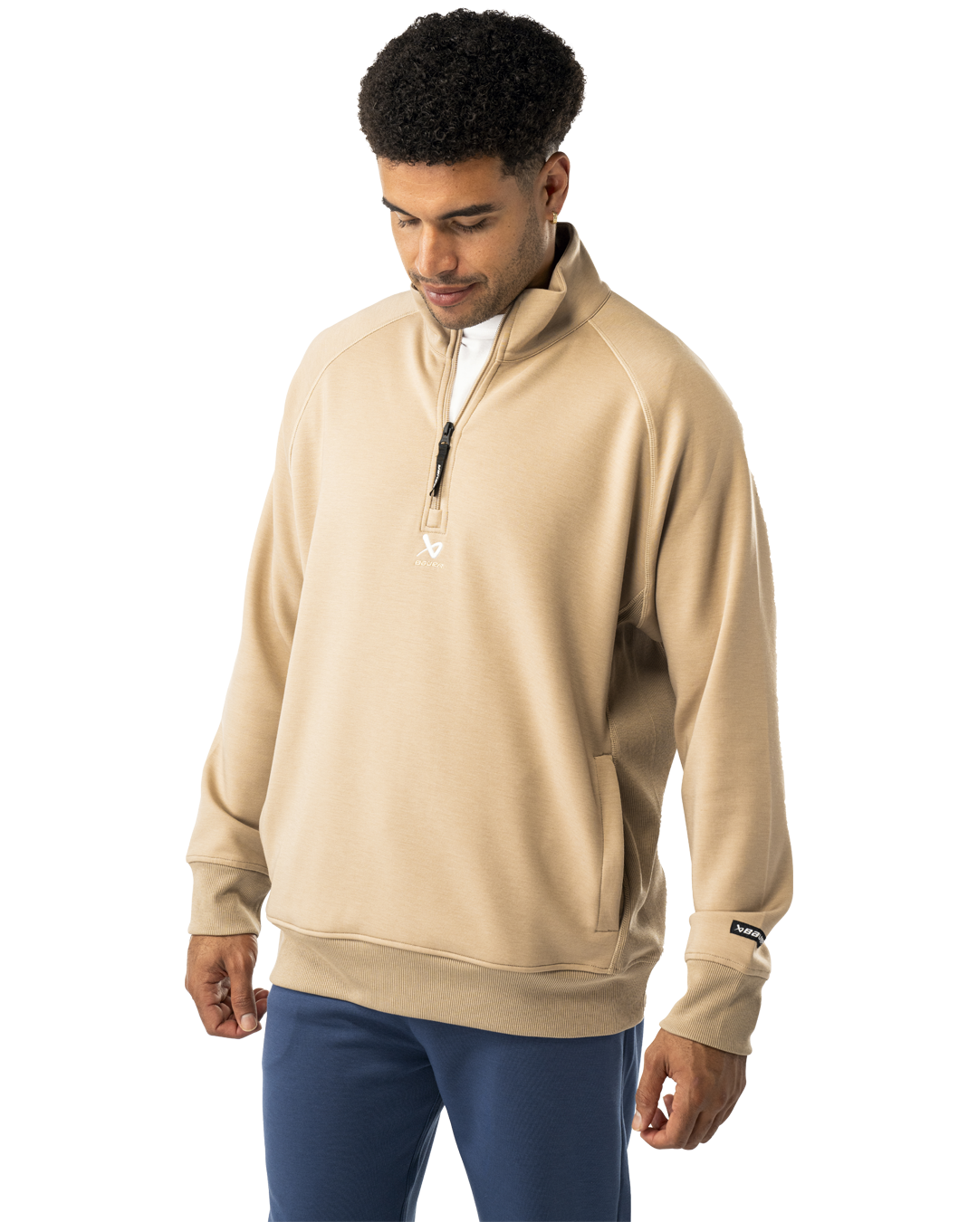 Mikina BAUER S25 FLC 1/4 ZIP-SR-DESERT (1065096)
