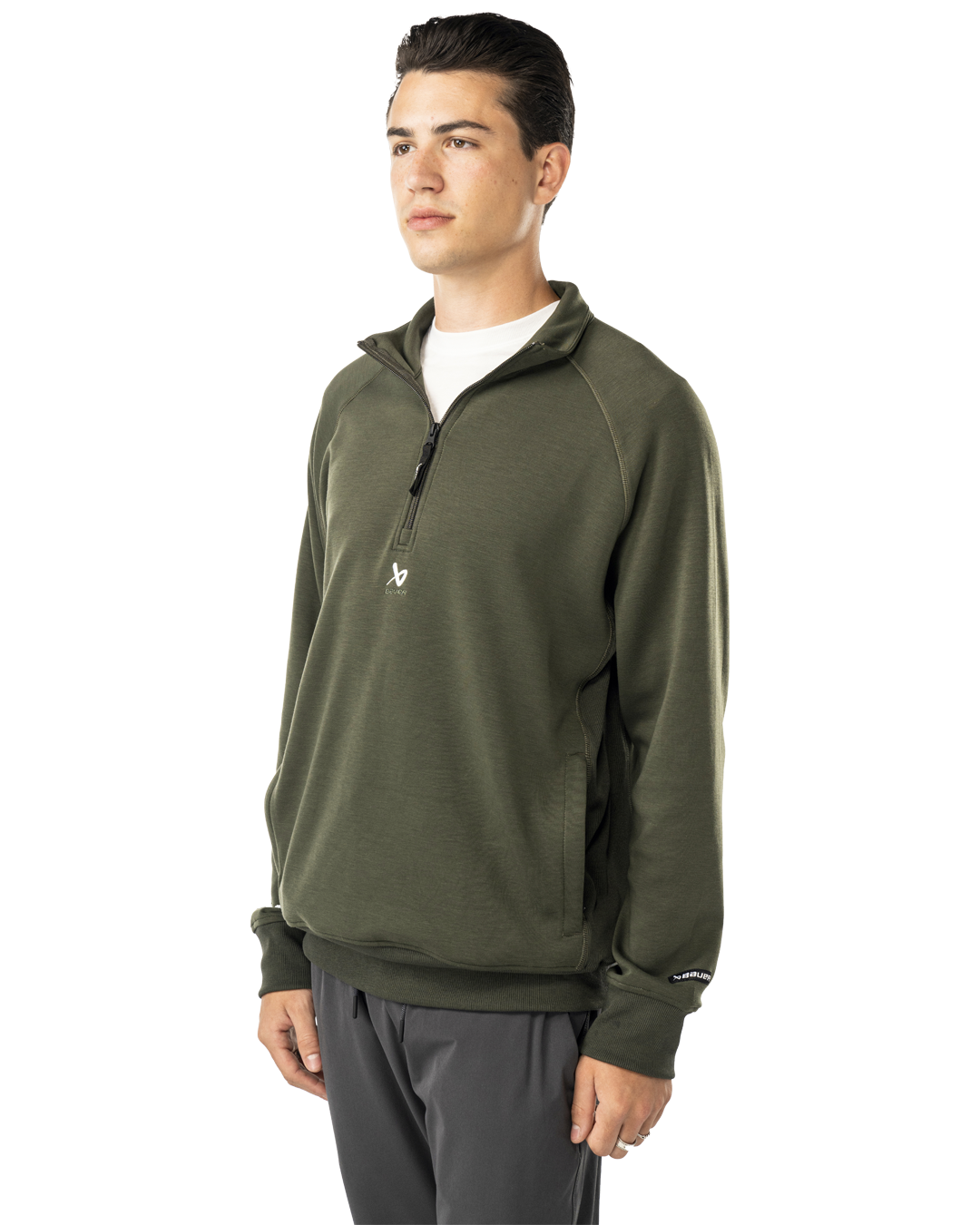 Mikina BAUER S25 FLC 1/4 ZIP-SR-FOREST (1065095)