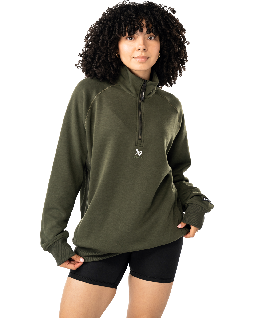 Mikina BAUER S25 FLC 1/4 ZIP-SR-FOREST (1065095)