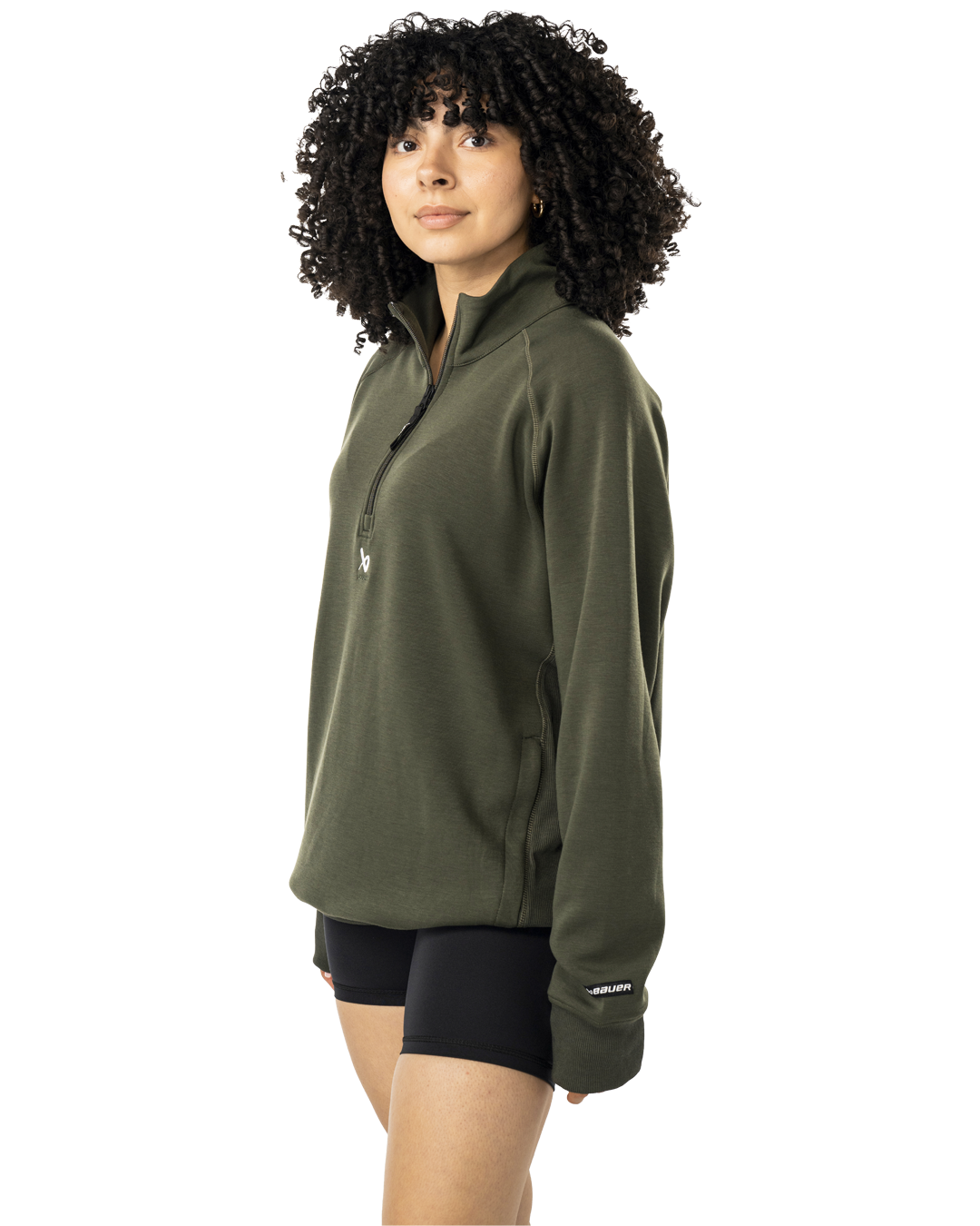 Mikina BAUER S25 FLC 1/4 ZIP-SR-FOREST (1065095)