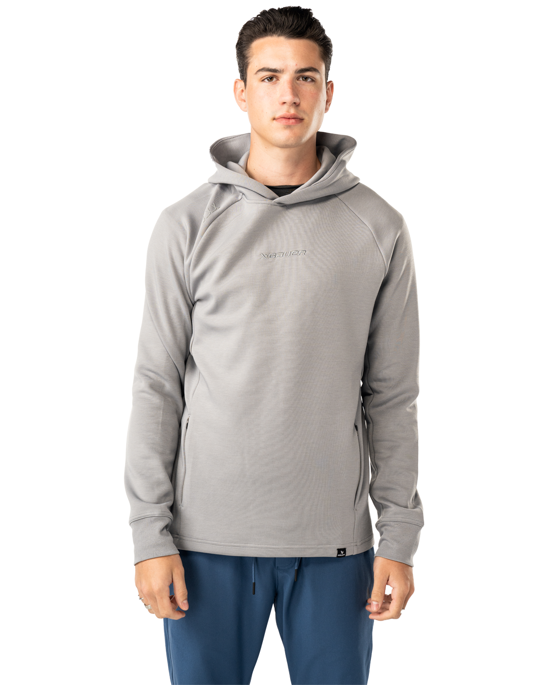 Mikina BAUER S25 FLC HOODIE-SR-STONE GRY (1065087)