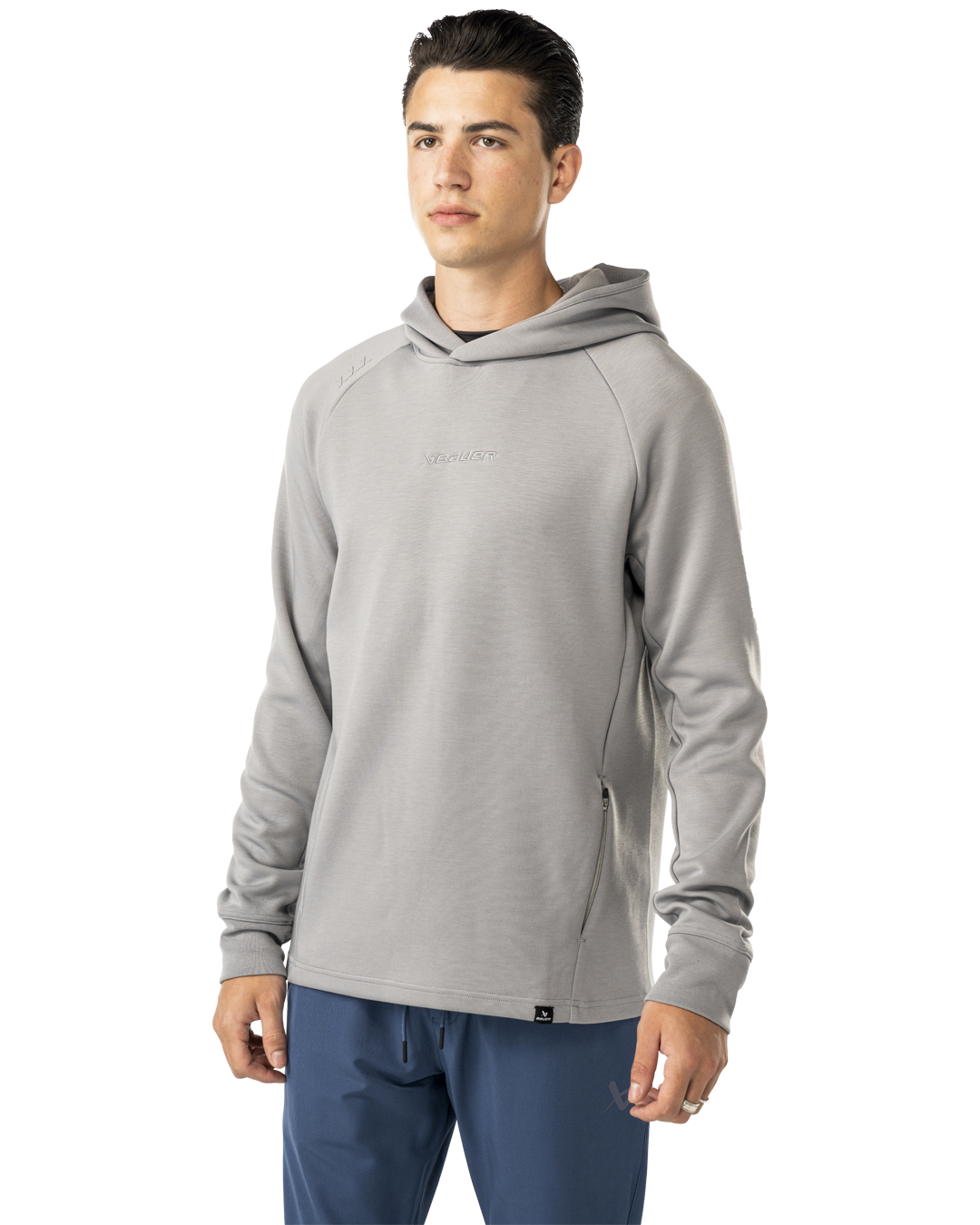 Mikina BAUER S25 FLC HOODIE-SR-STONE GRY (1065087)