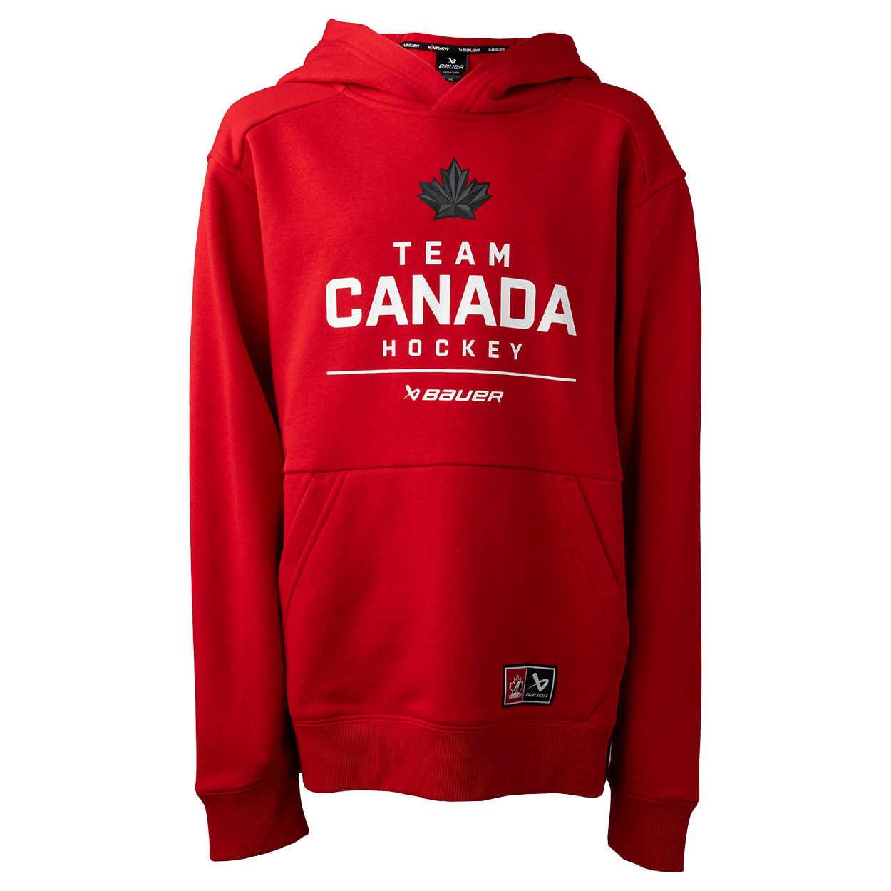 Mikina BAUER S25 HC OLY STACKED HOODIE-YTH-RED (1066405)