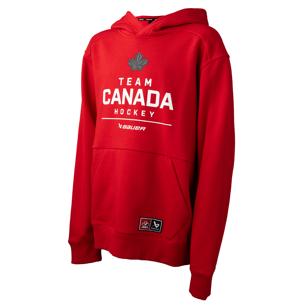Mikina BAUER S25 HC OLY STACKED HOODIE-YTH-RED (1066405)