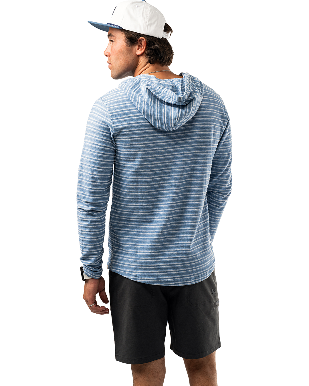 Mikina BAUER S25 LTWHT STRIPE HOODIE-SR-BLUE HZ (1064711)