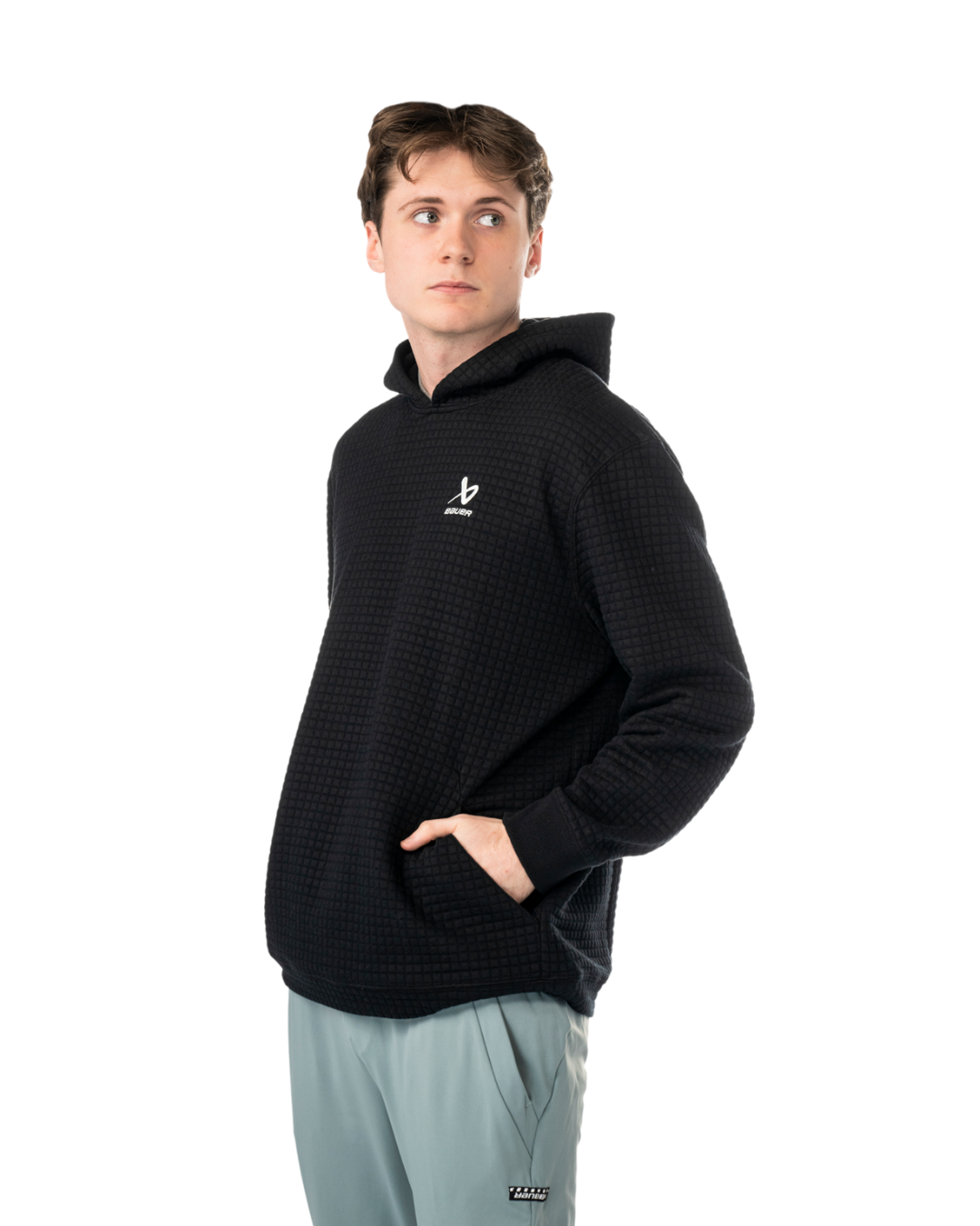 Mikina BAUER S25 QUILTED HOODIE-SR-BLK (1065922)