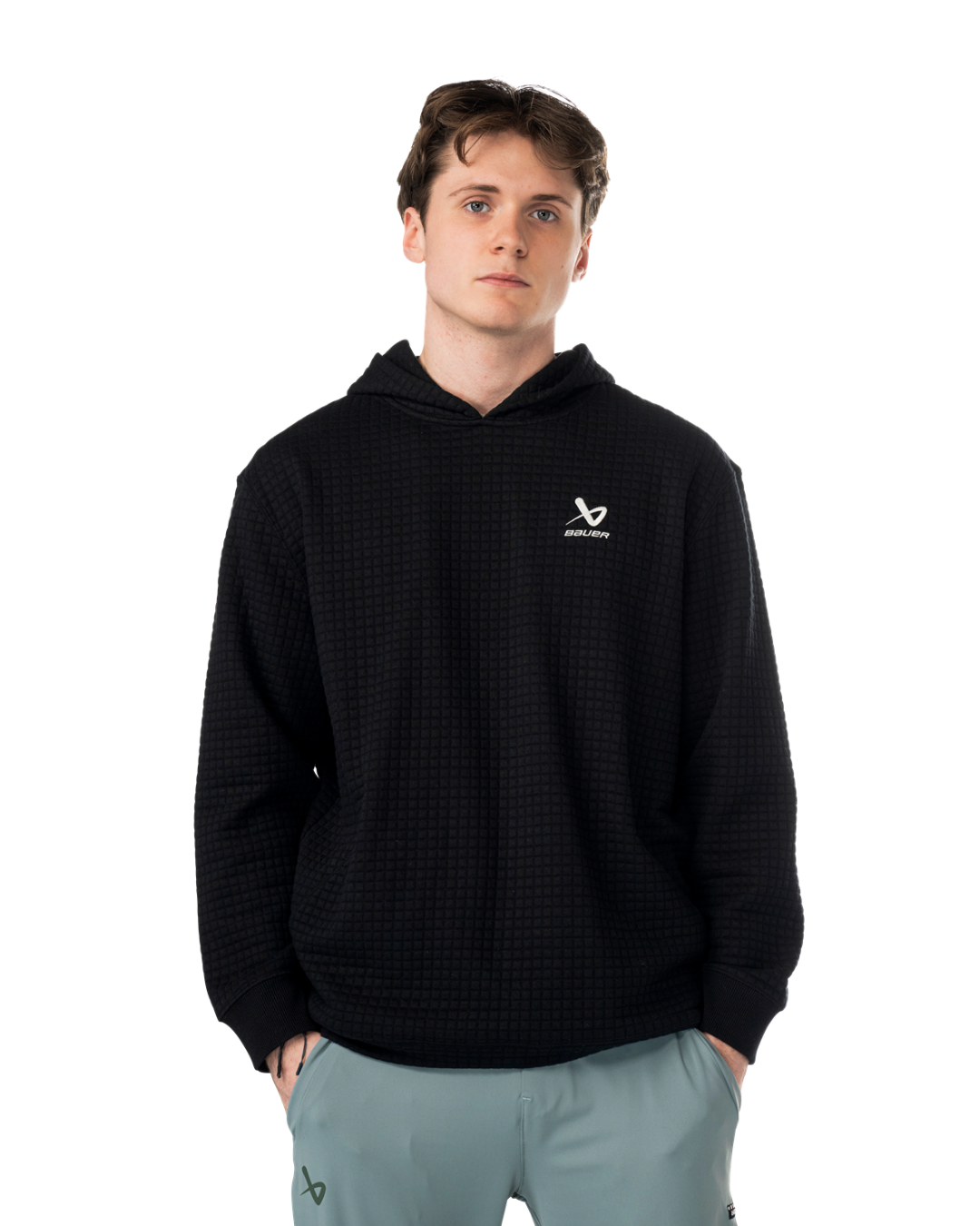 Mikina BAUER S25 QUILTED HOODIE-SR-BLK (1065922)