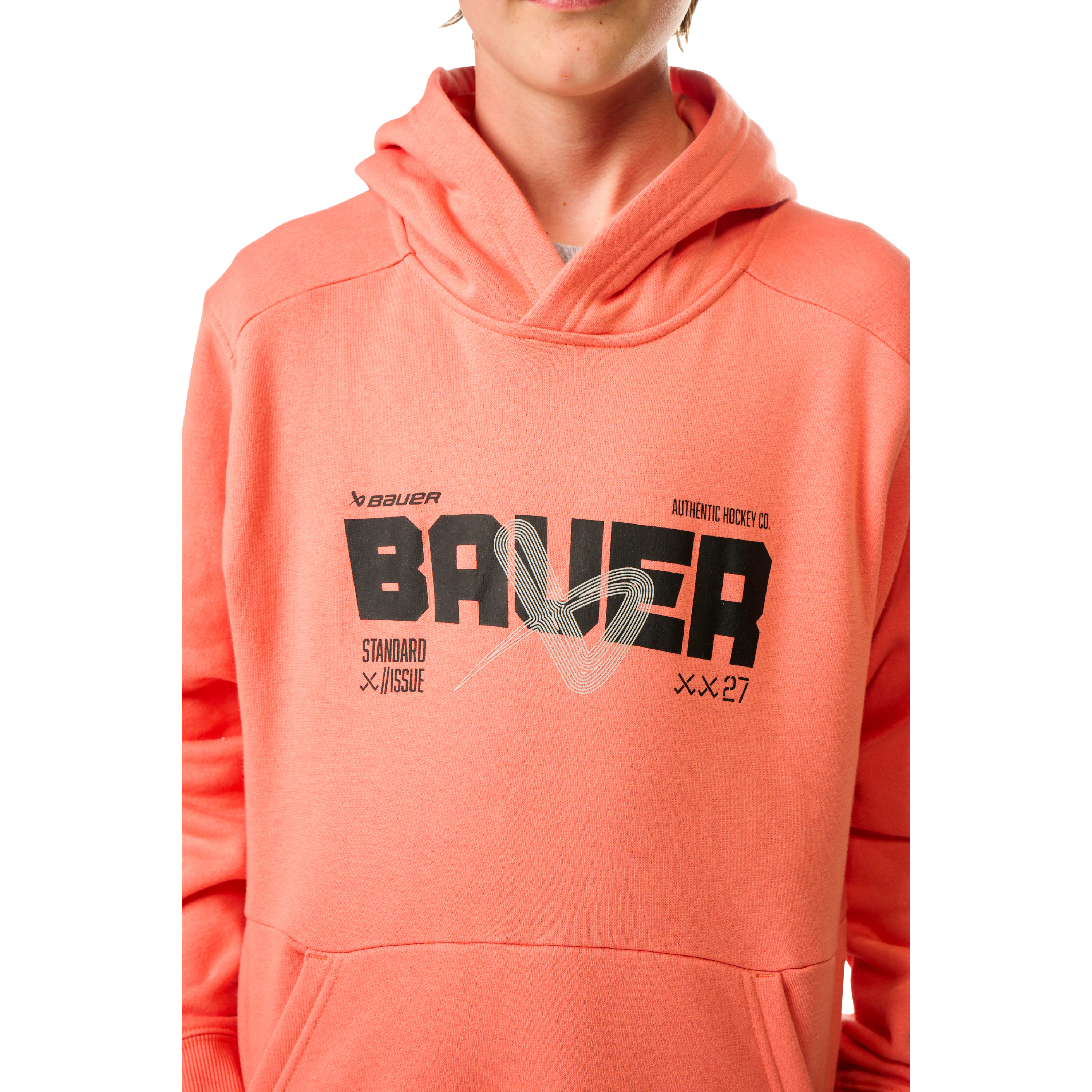 Mikina BAUER S25 ULTIMATE HOODIE-YTH-CORAL (1064740)