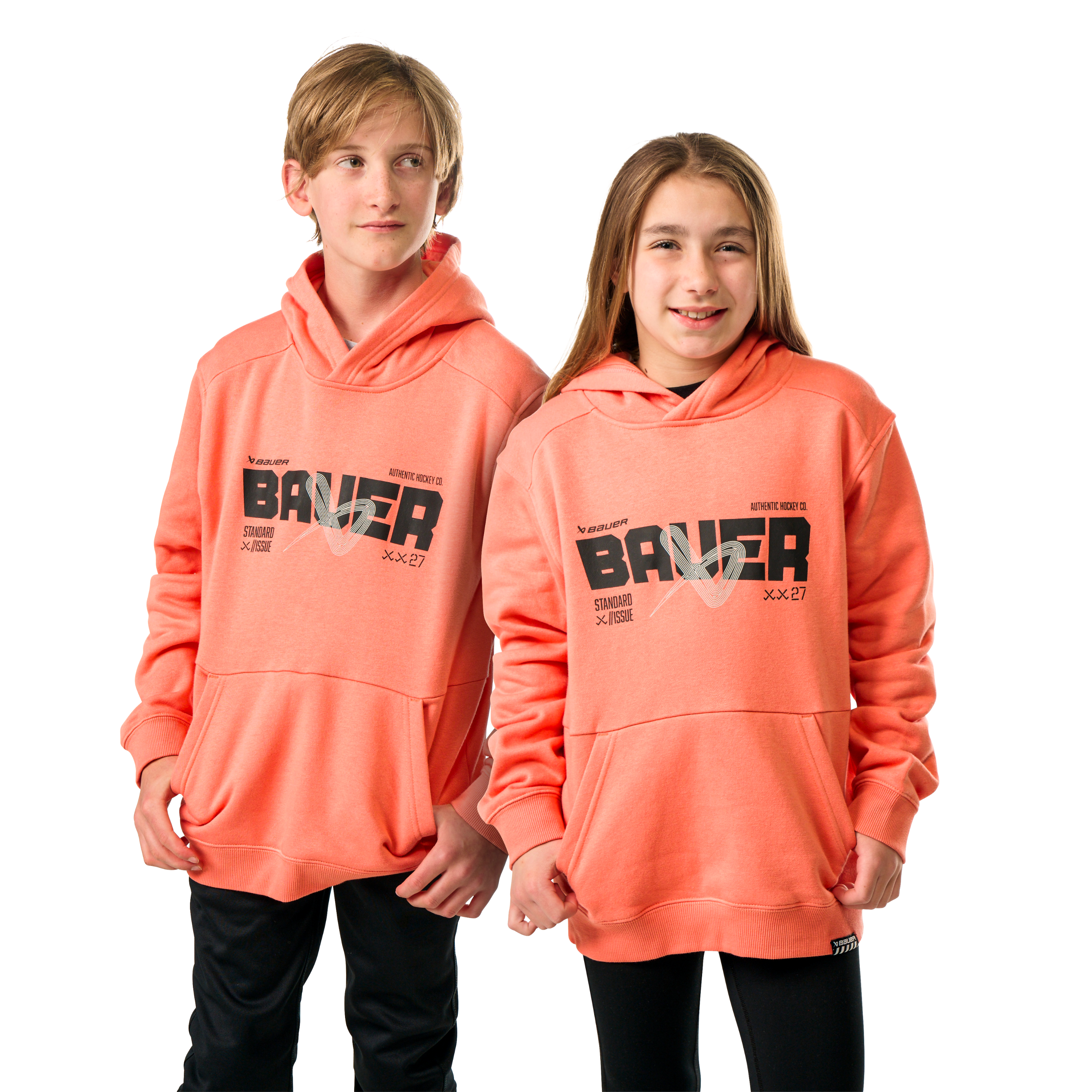 Mikina BAUER S25 ULTIMATE HOODIE-YTH-CORAL (1064740)