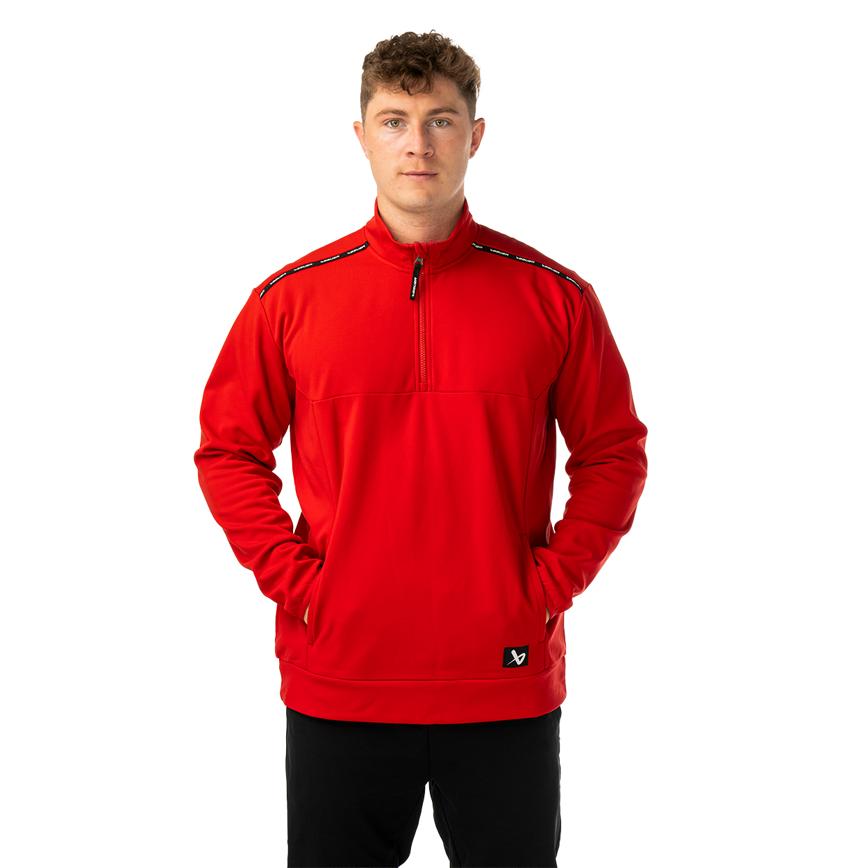 Mikina BAUER S26 TEAM FLEECE 1/2 ZIP-SR-RED (1067293)