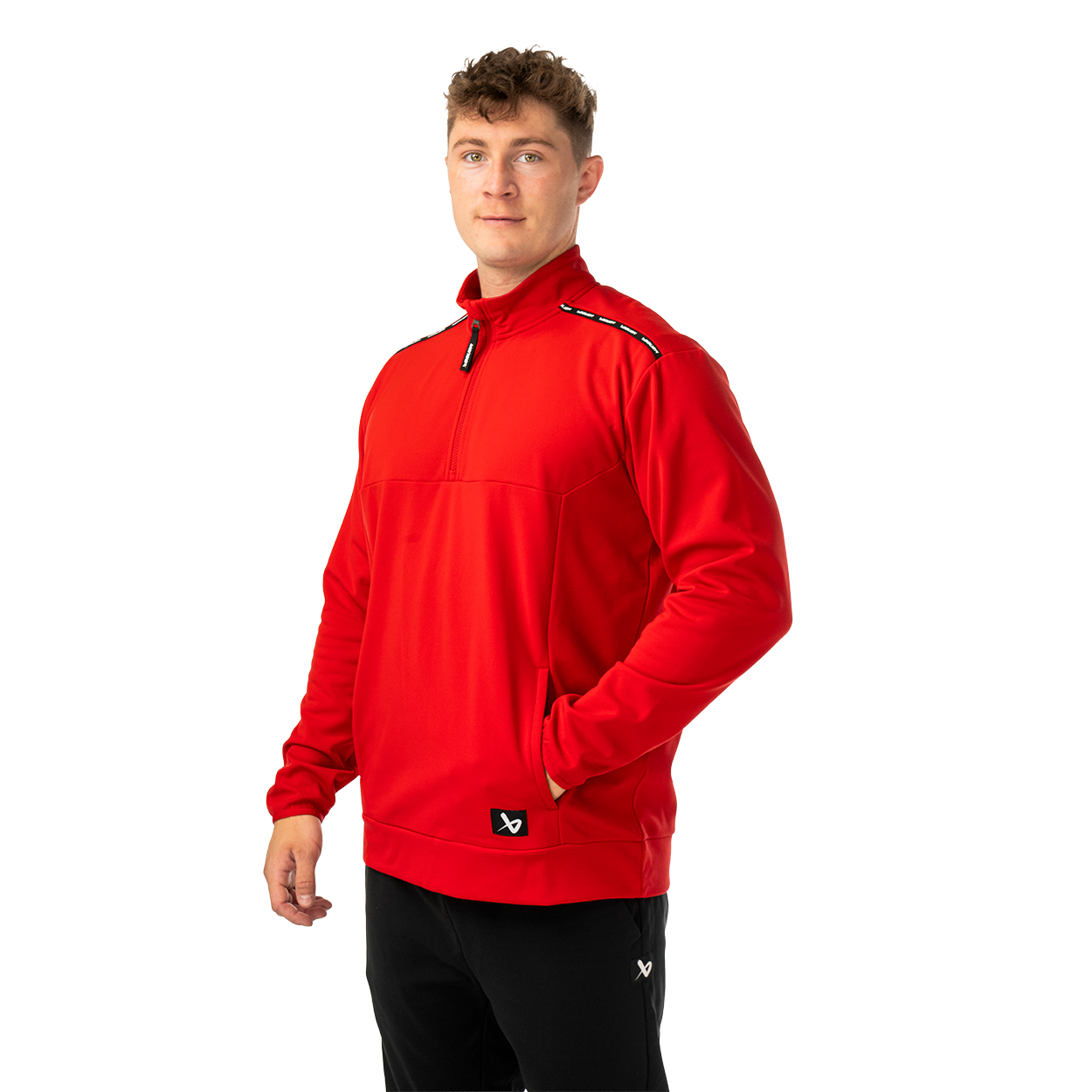 Mikina BAUER S26 TEAM FLEECE 1/2 ZIP-SR-RED (1067293)