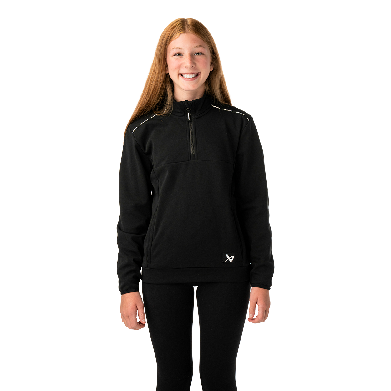 Mikina BAUER S26 TEAM FLEECE 1/2 ZIP-YTH-BLK (1067289)