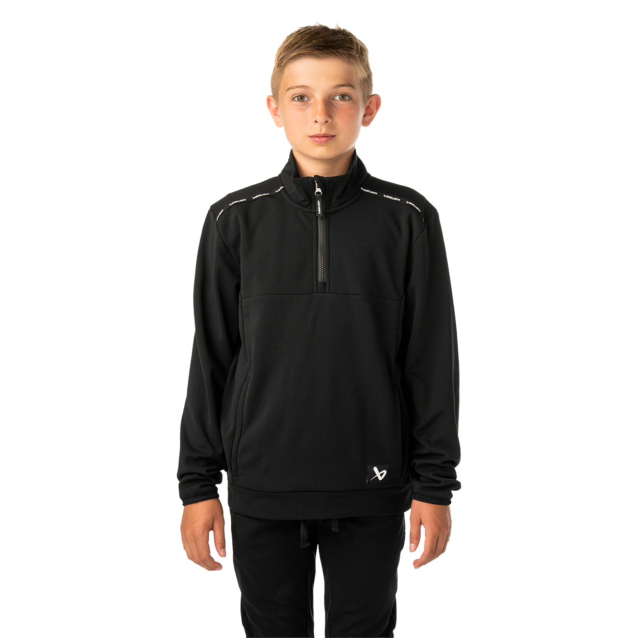 Mikina BAUER S26 TEAM FLEECE 1/2 ZIP-YTH-BLK (1067289)