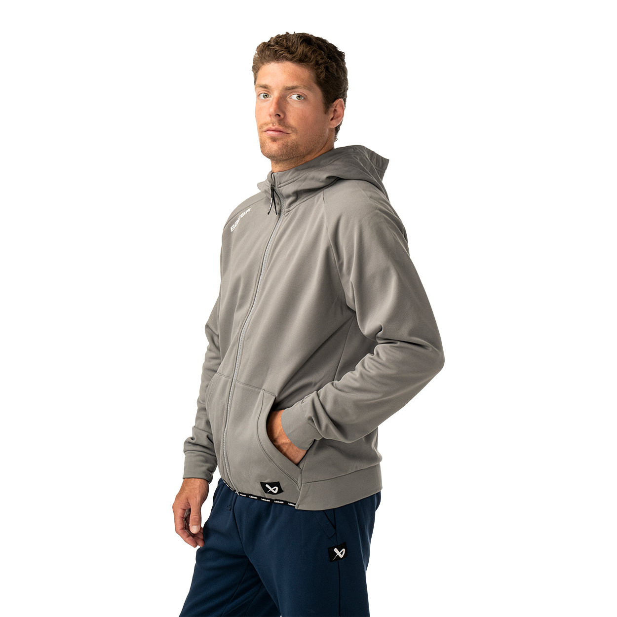 Mikina BAUER S26 TEAM FLEECE ZIP HOODIE-SR-GRY (1067308)