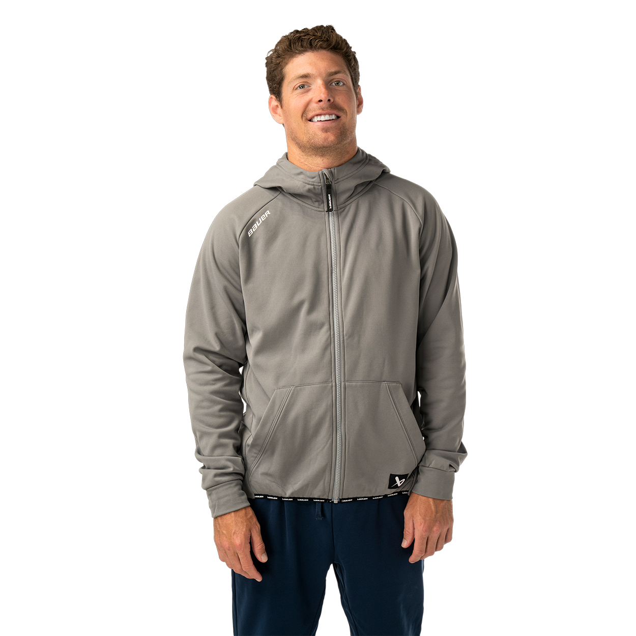 Mikina BAUER S26 TEAM FLEECE ZIP HOODIE-SR-GRY (1067308)