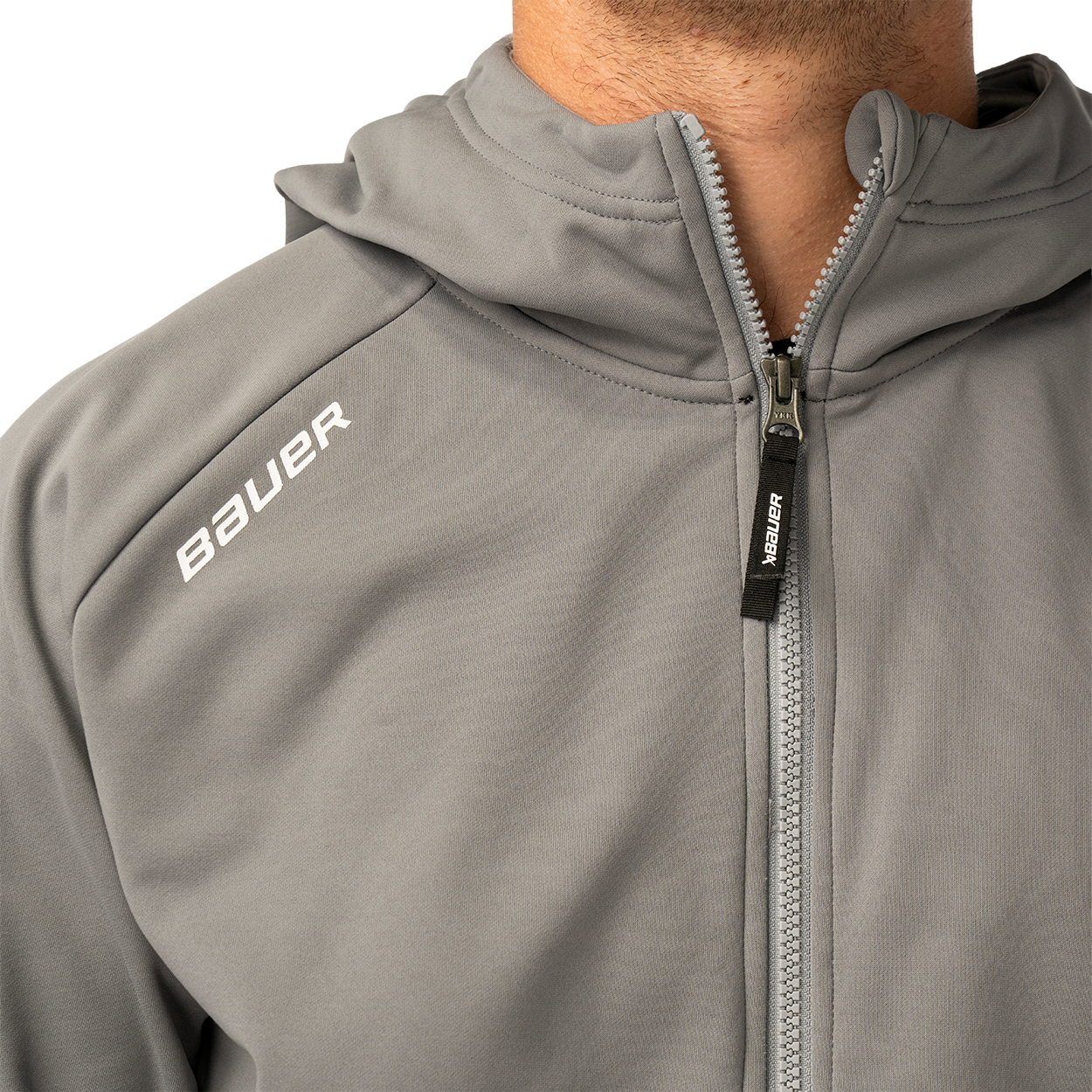 Mikina BAUER S26 TEAM FLEECE ZIP HOODIE-SR-GRY (1067308)