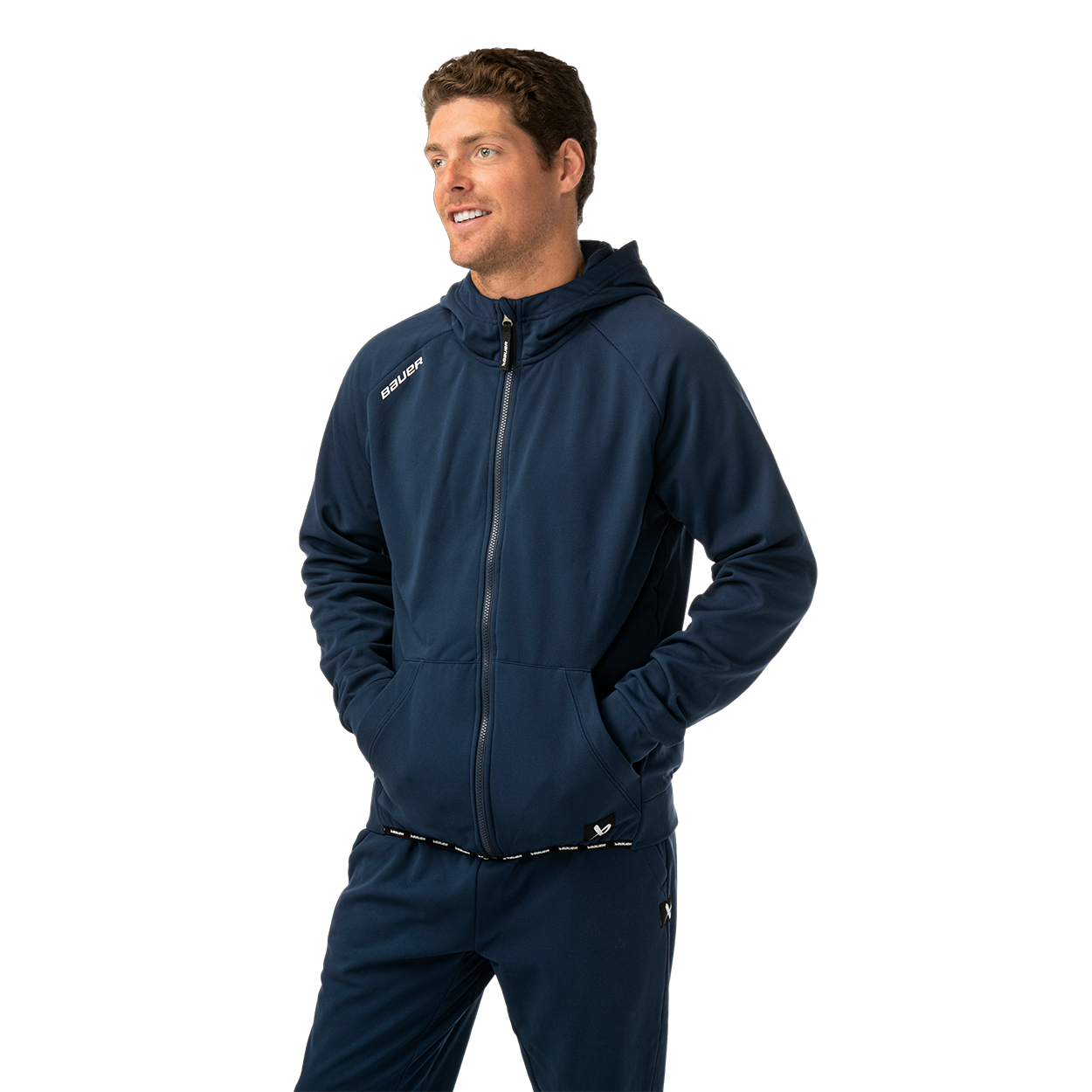 Mikina BAUER S26 TEAM FLEECE ZIP HOODIE-SR-NAVY (1067204)