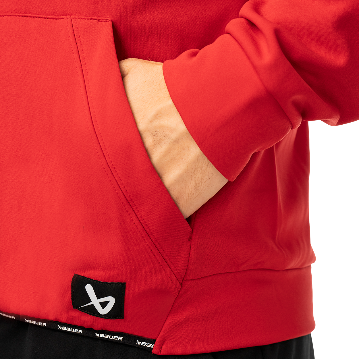 Mikina BAUER S26 TEAM FLEECE ZIP HOODIE-SR-RED (1067309)