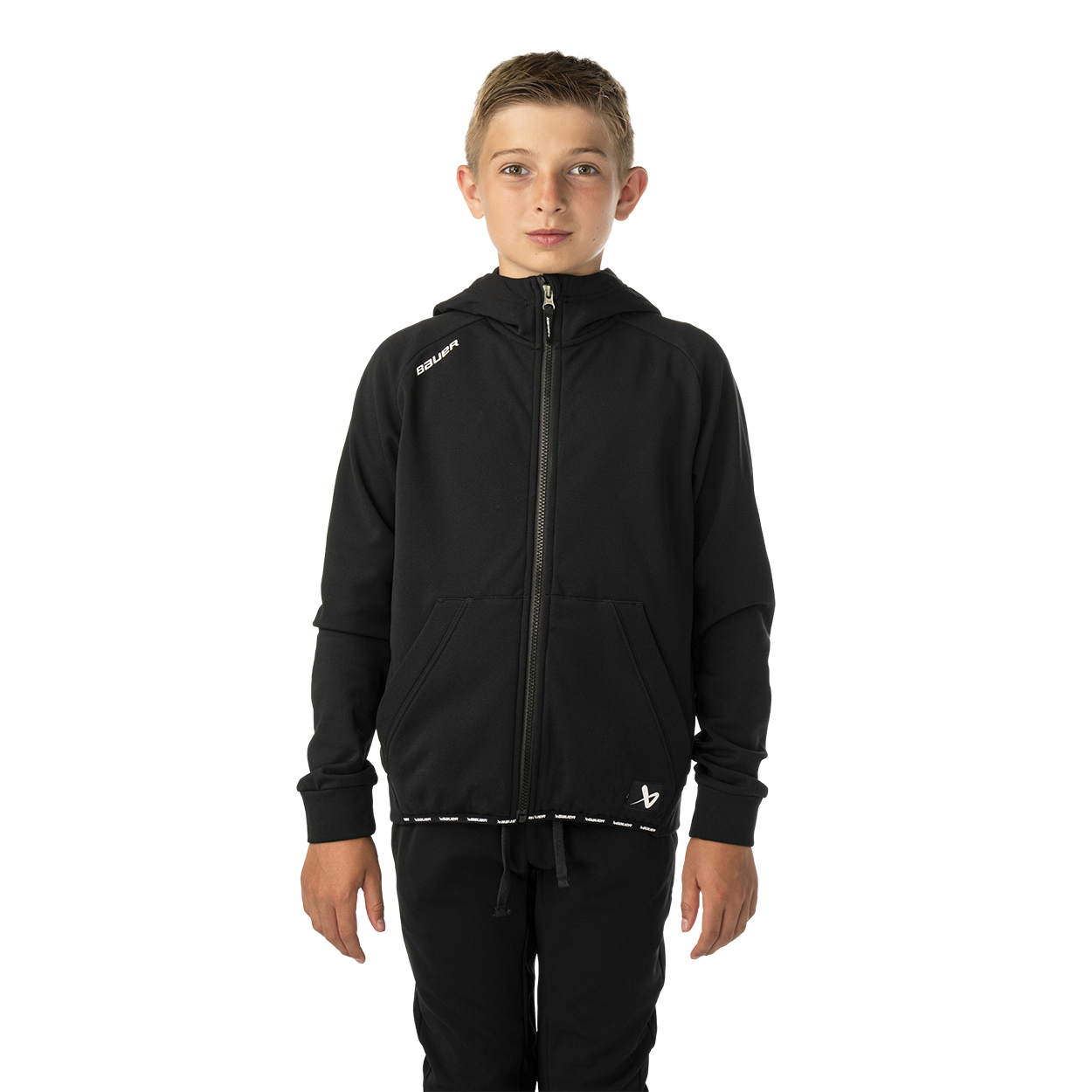 Mikina BAUER S26 TEAM FLEECE ZIP HOODIE-YTH-BLK (1067300)
