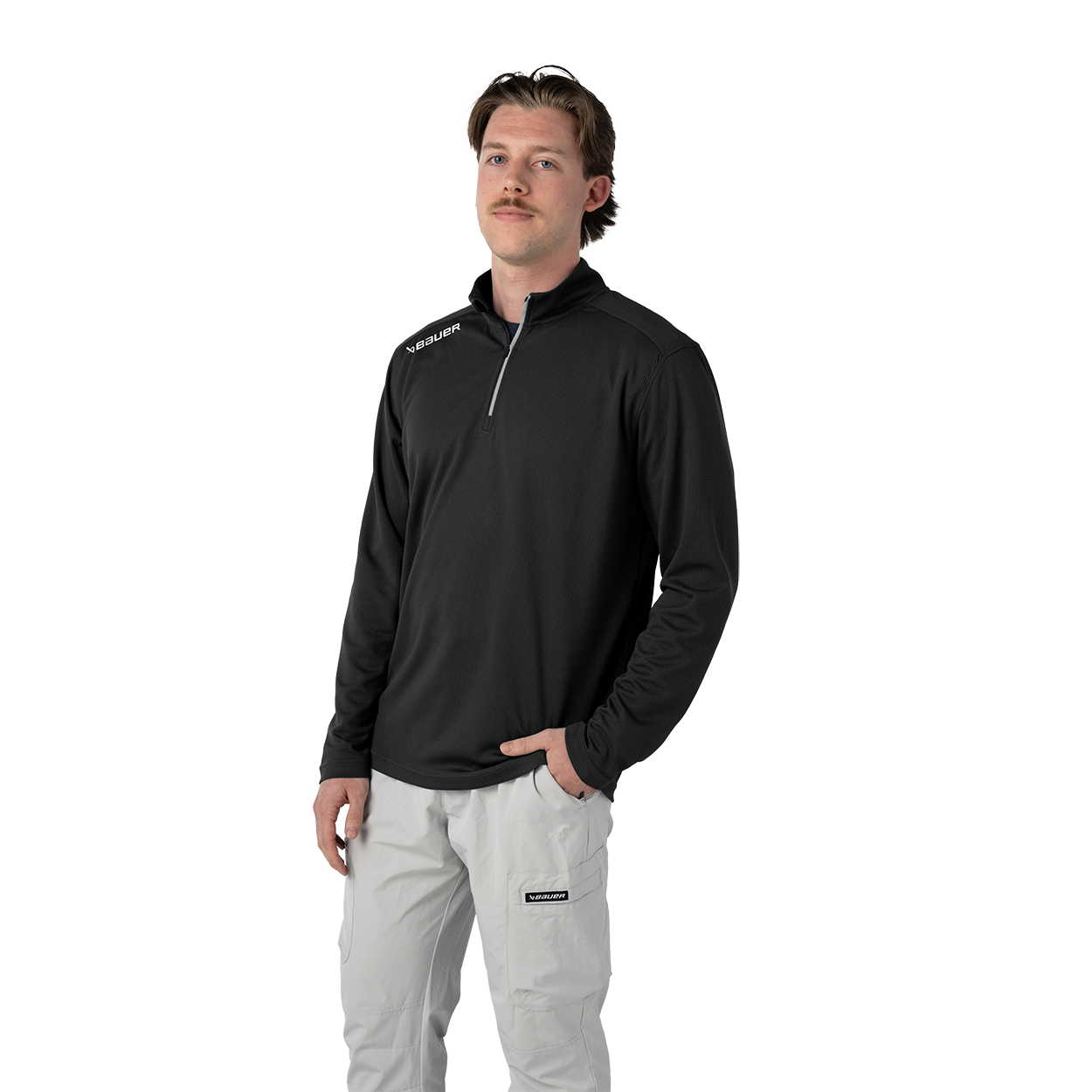Mikina BAUER S26 TEAM PERF 1/4 ZIP-SR-BLK (1066932)