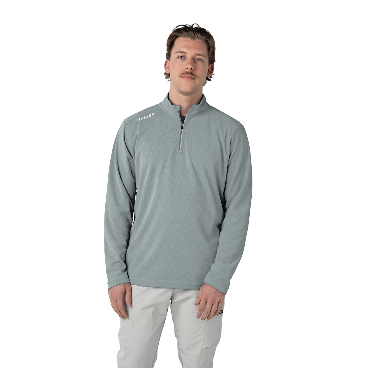 Mikina BAUER S26 TEAM PERF 1/4 ZIP-SR-GRY (1068369)