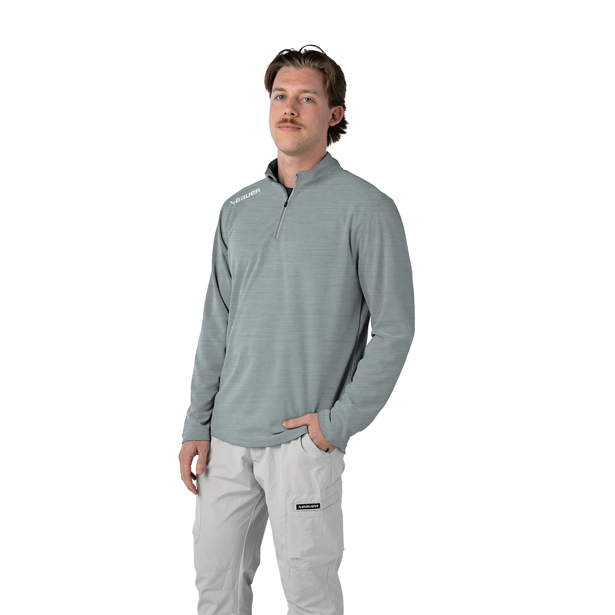 Mikina BAUER S26 TEAM PERF 1/4 ZIP-SR-GRY (1068369)