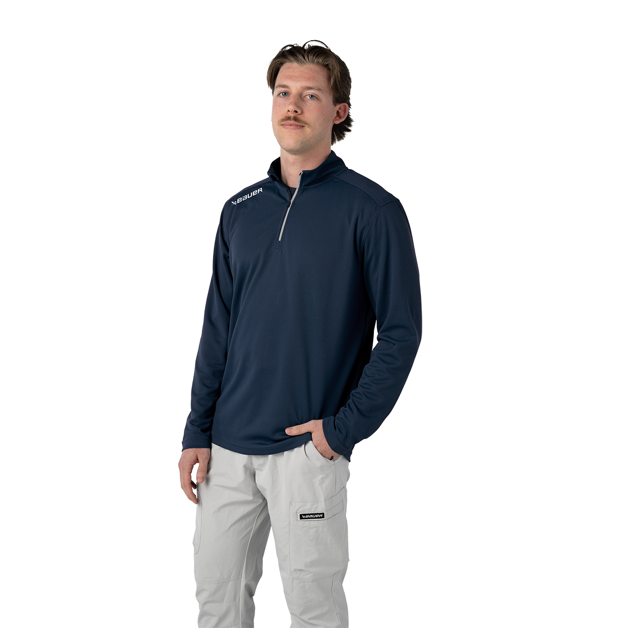 Mikina BAUER S26 TEAM PERF 1/4 ZIP-SR-NAV (1068368)